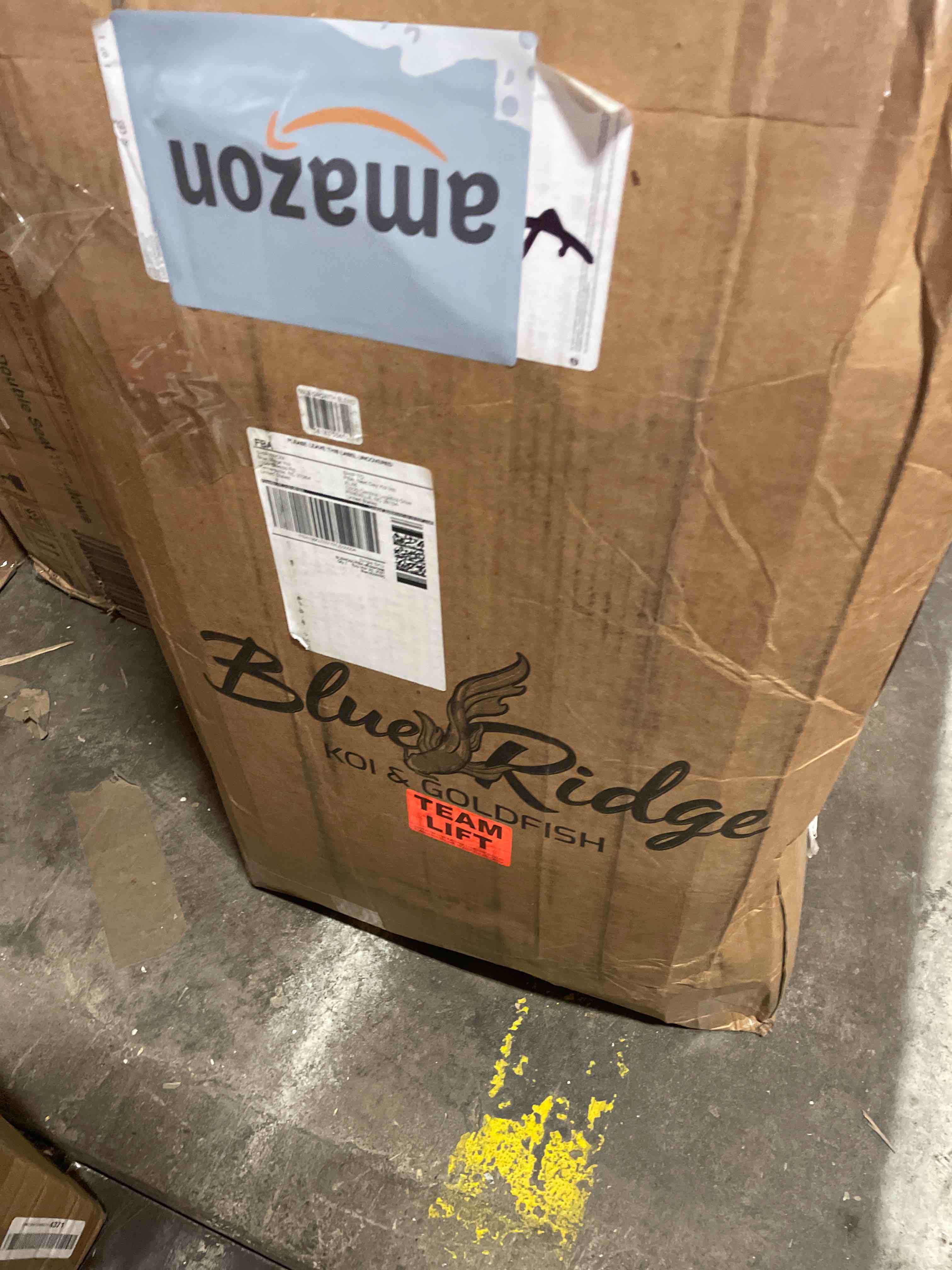 Condition photo showing New/Like New for blue ridge koi fish food 50lb - koi food 3/16” large and mini blend growth formula, goldfish food, premium fish food for ponds, ponds fish food, floating pond pellets