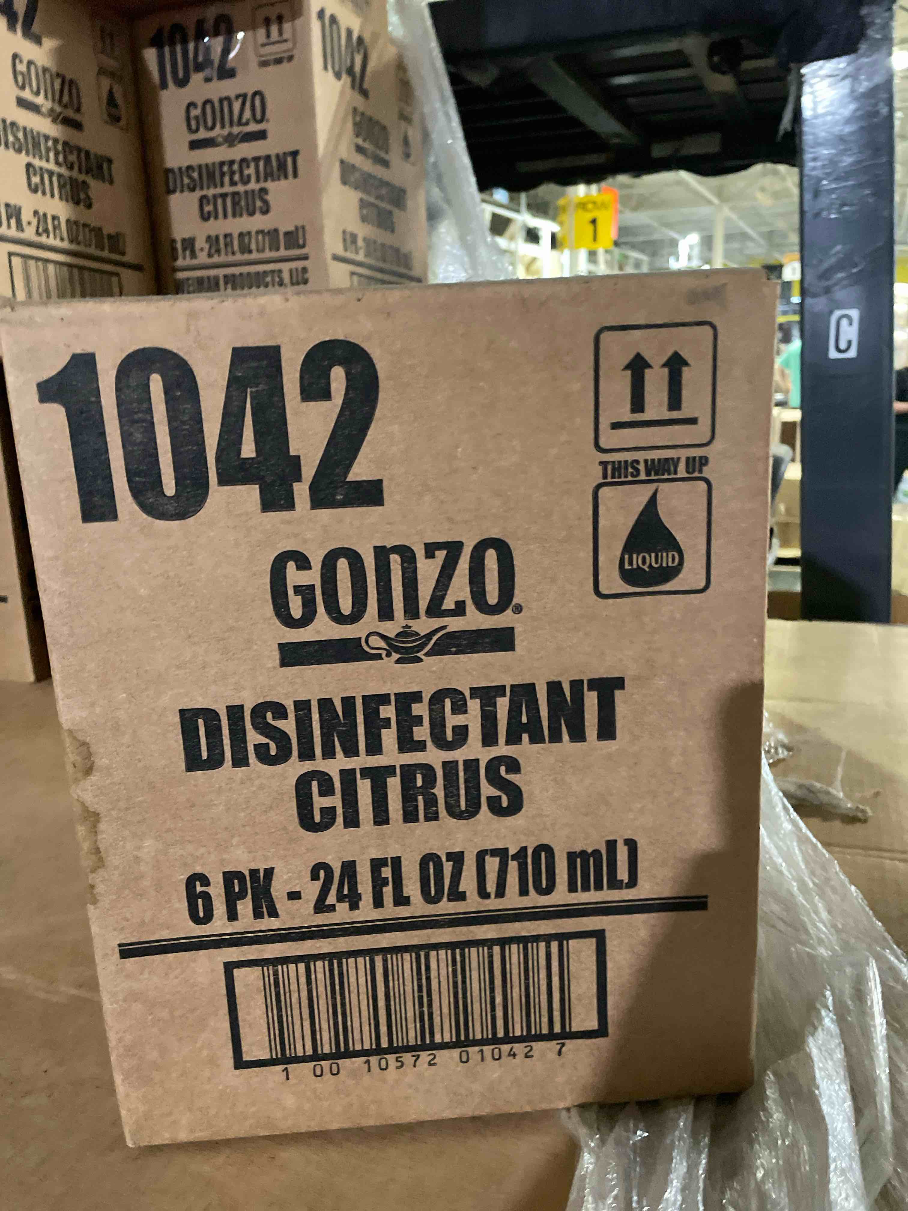 Condition photo showing New/Like New for (6 pack)weiman gonzo desinfectant citrus 24fl + free microfiber cleaning cloth