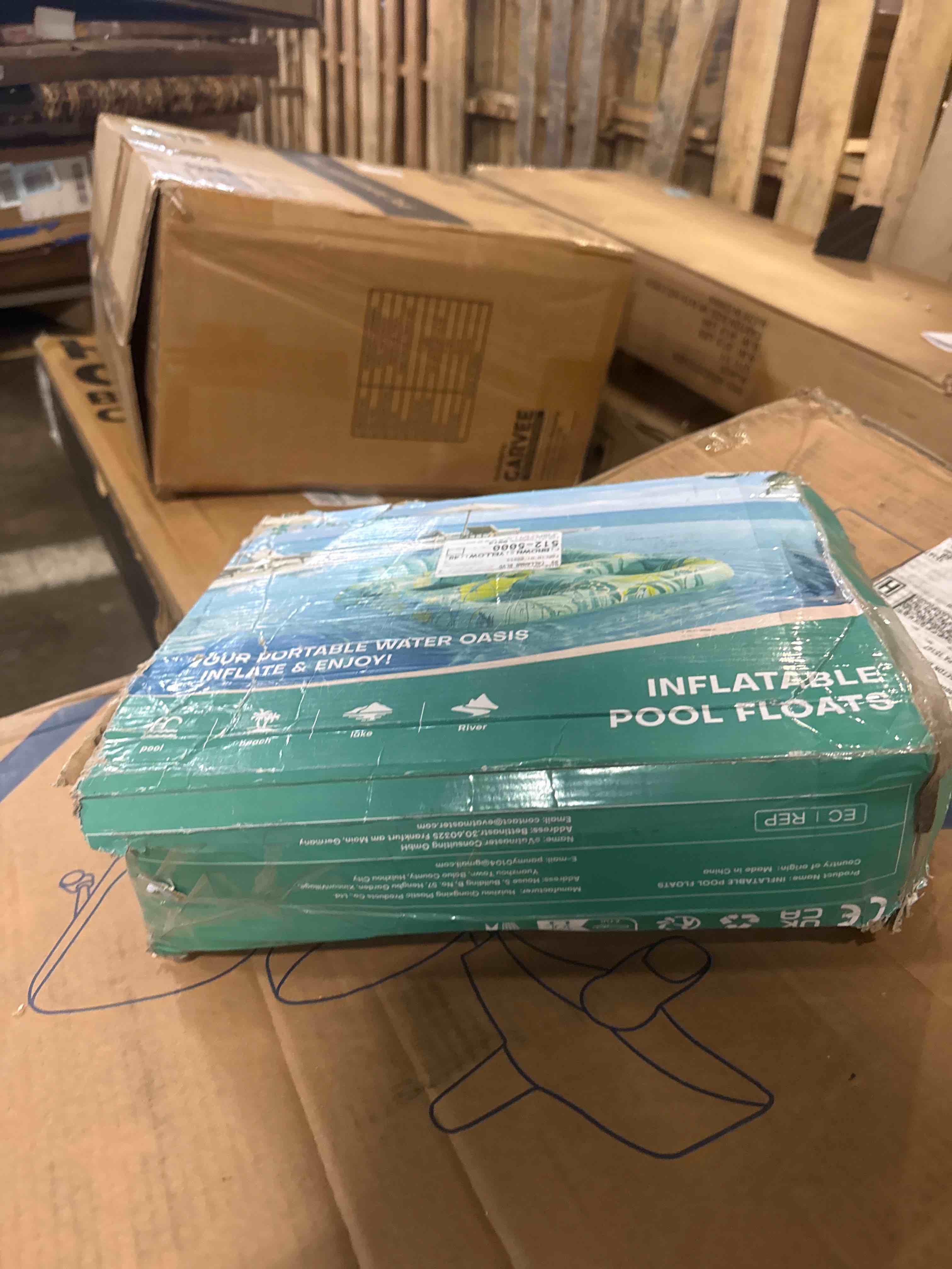 Condition photo showing New/Like New for hldirect inflatable pool float for adults, 61"×71" pool lounger floats for 2 person, sun tanning floats raft with drink holder & backrest, water float tanning pool for swimming pool, lake, river