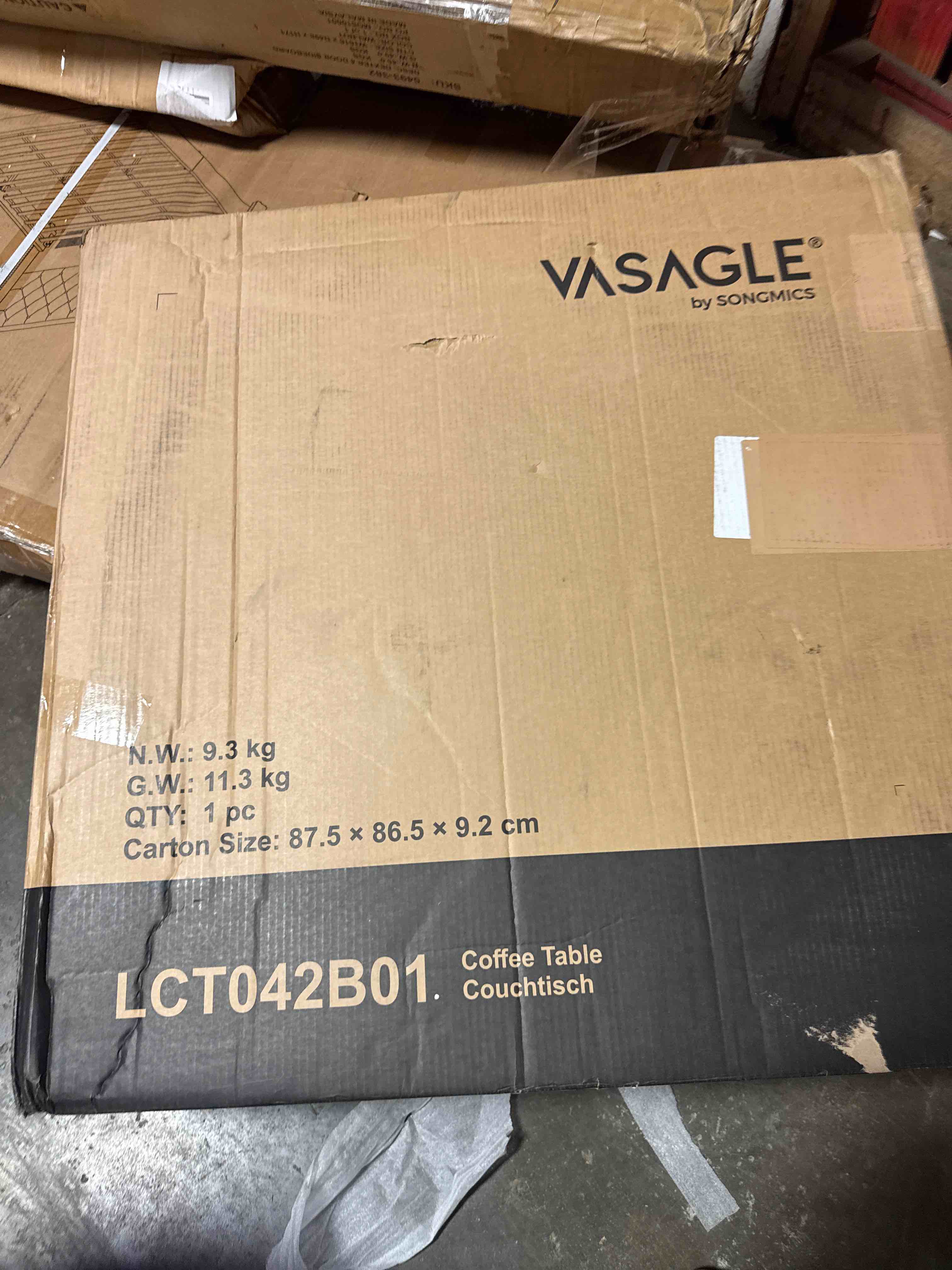 Condition photo showing New/Like New for vasagle small coffee table set of 2, round coffee table with steel frame, side end table for living room, bedroom, office, black