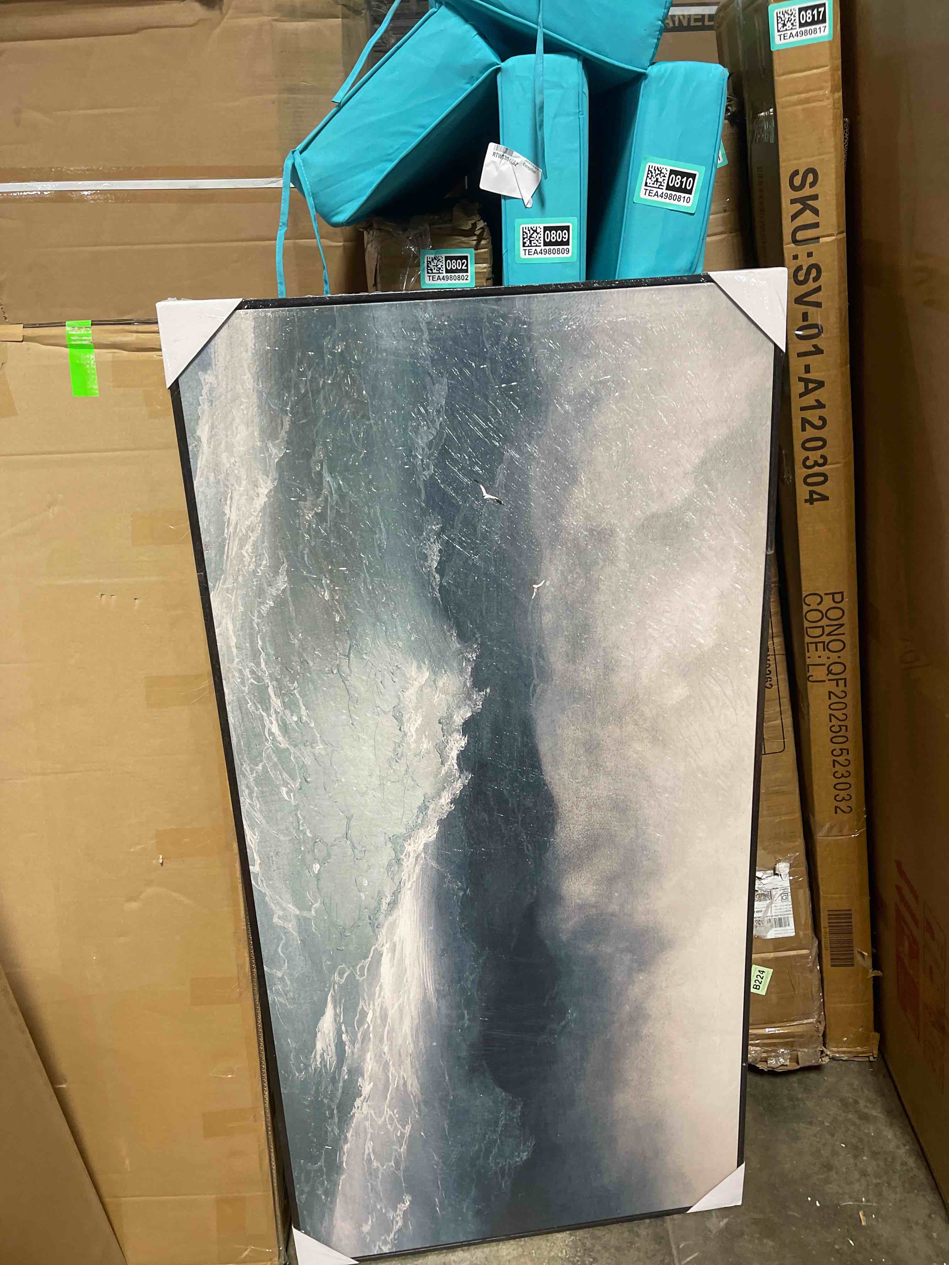 Condition photo showing New/Like New for storm surge i framed canvas art print