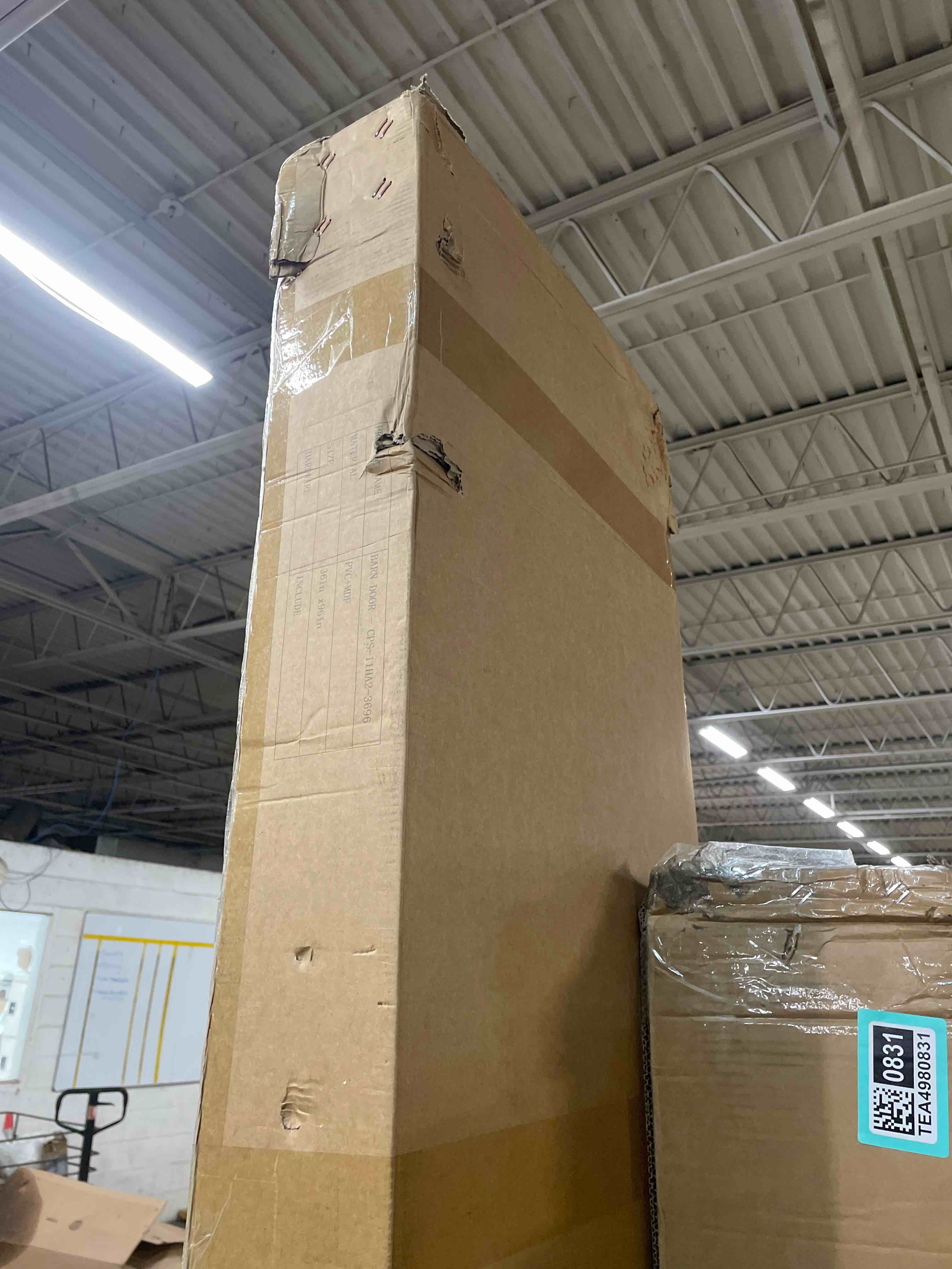 Condition photo showing New/Like New for fredbeck bifold barn door 36x96 (double 18x96) bi-fold closet doors hardware kit included,with 40" track white