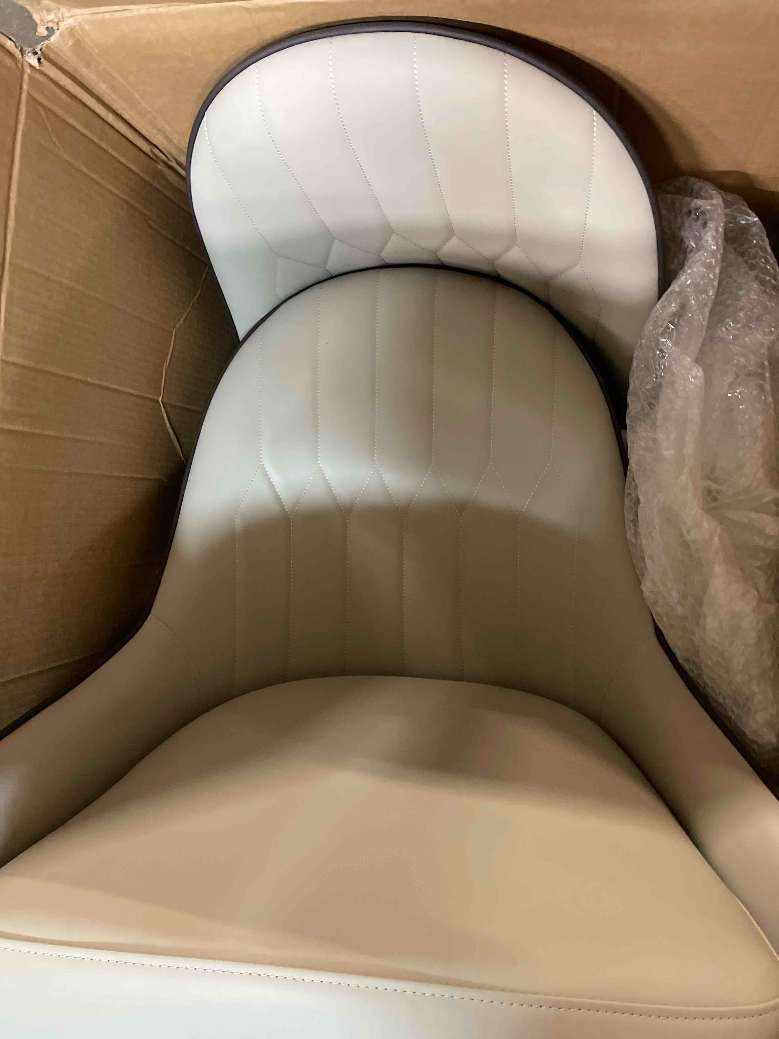 Condition photo showing New/Like New for dining chairs set of 2, modern faux leather dining metal legs for living kitchen dining room