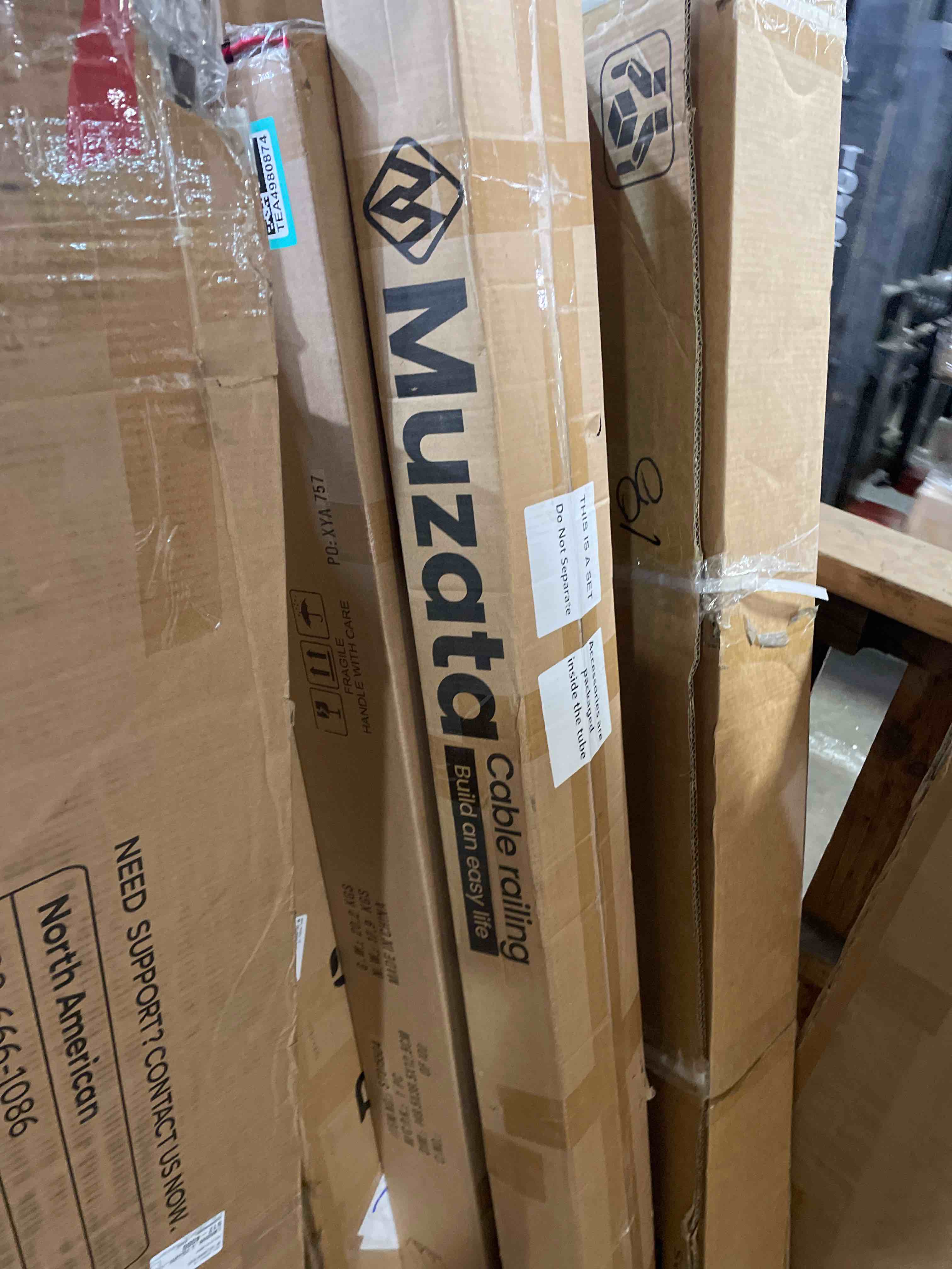 Condition photo showing Good Condition for muzata black side mount cable railing post 36 inch 36"x2"x2" level drilled space-saving stainless steel cable railing system kit indoor outdoor with user guide pf02 bh4s