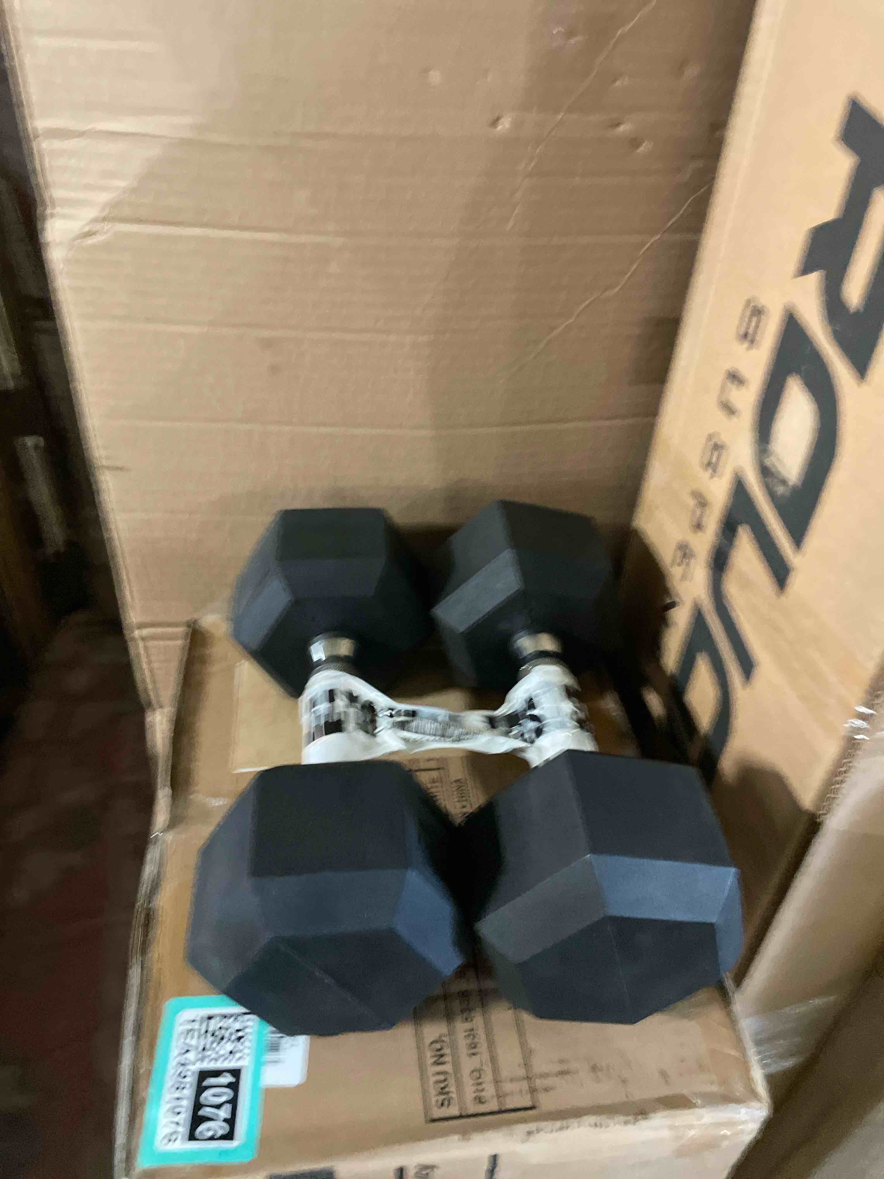 Condition photo showing New/Like New for fitvids hex dumbbells rubber coated hand weights for exercises and fitness home gym, pair