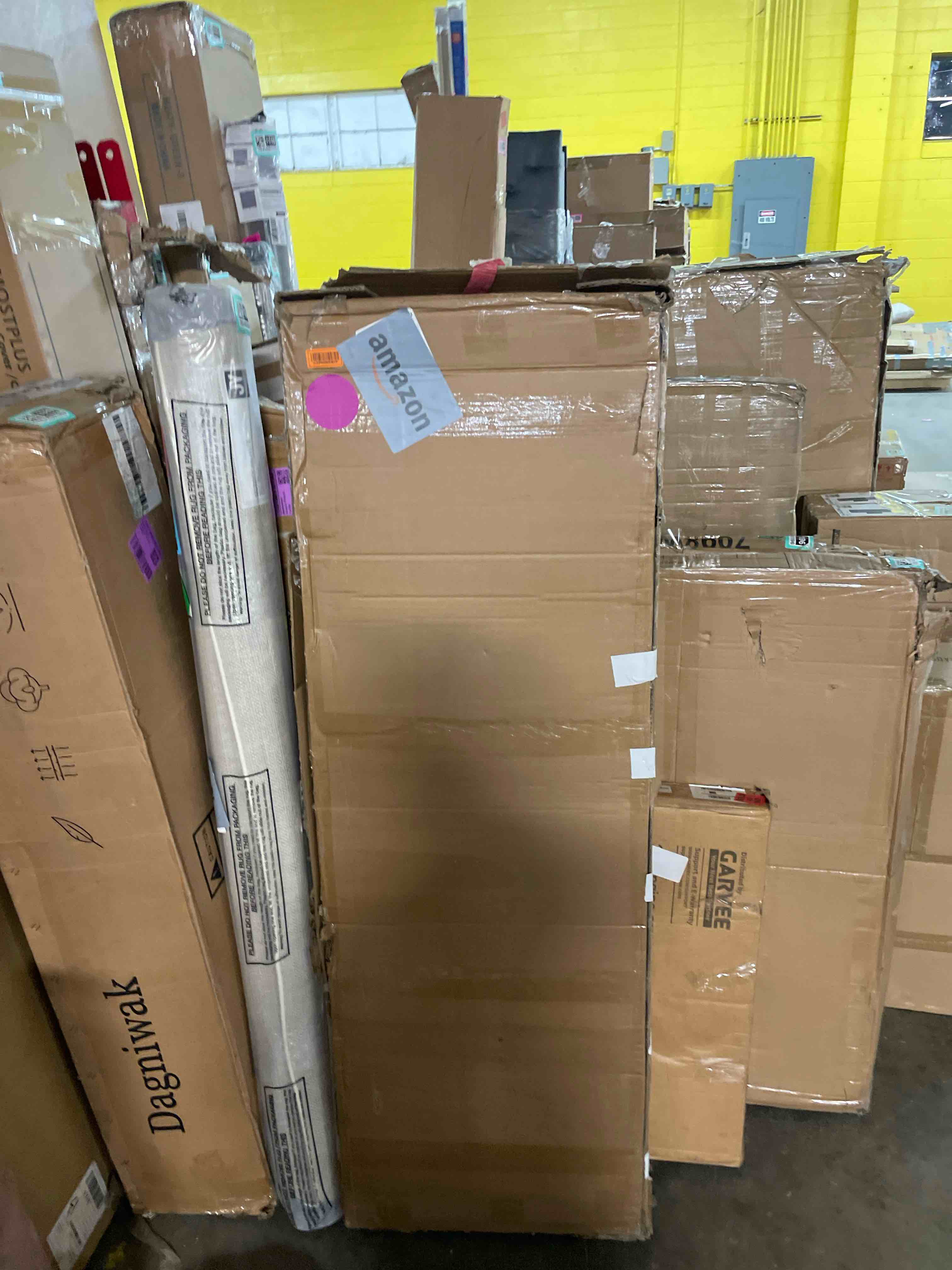 Condition photo showing New/Like New for gruwans upholstered bed frame queen with wingback headboard/no box spring needed/wooden slat support/easy assemble/beige beige queen