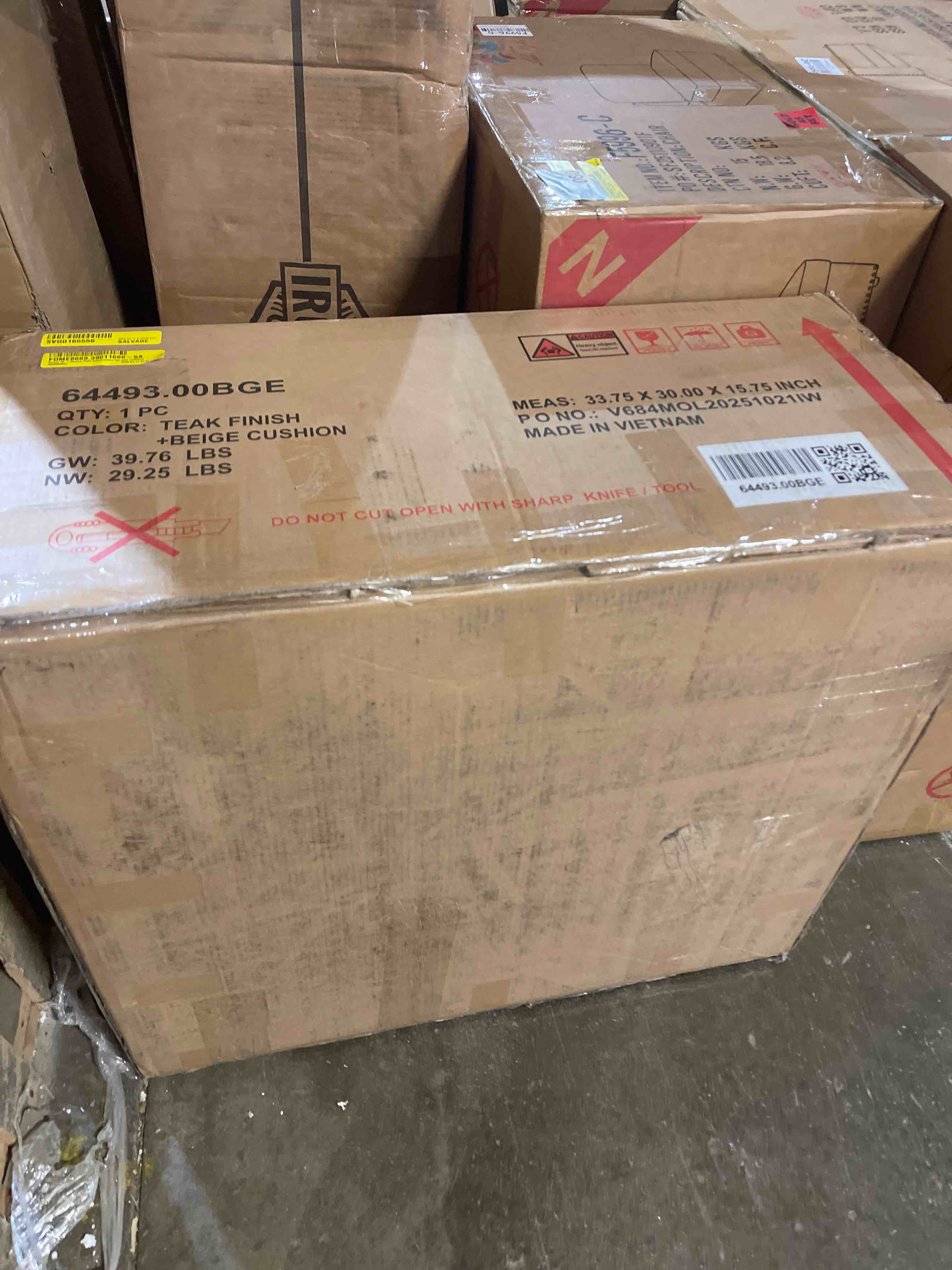 Condition photo showing As Is for costway 10 pcs acacia wood patio furniture set with cushions