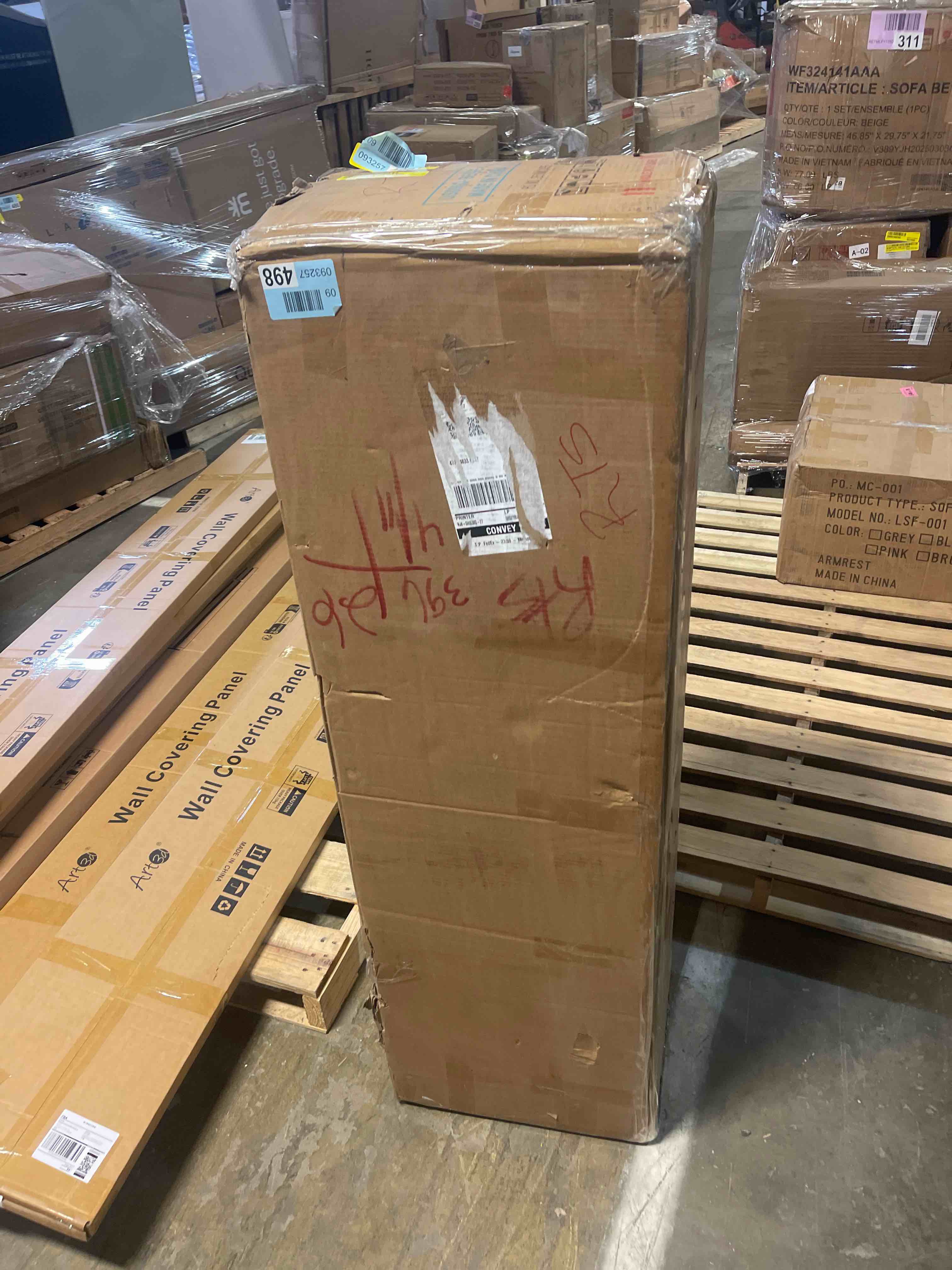 Condition photo showing As Is for iokaste upholstered lift storage bed frame with hotel-style headboard, queen size & king size bed frame, sprung slats, velvet headboard and drawers, gas lift hydraulic support, no box spring needed