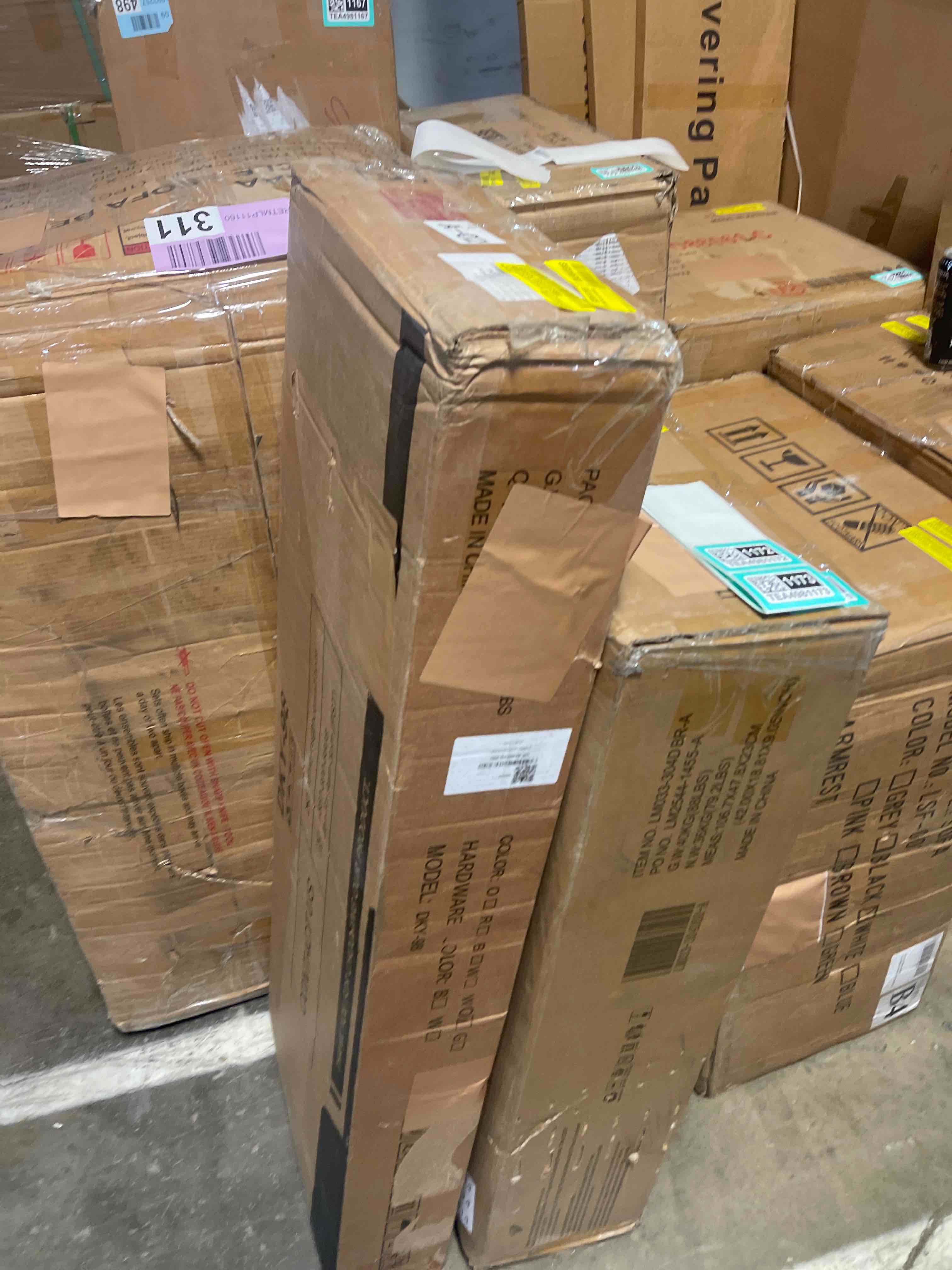 Condition photo showing New/Like New for 49" w freestanding closet with hanging rods and drawers