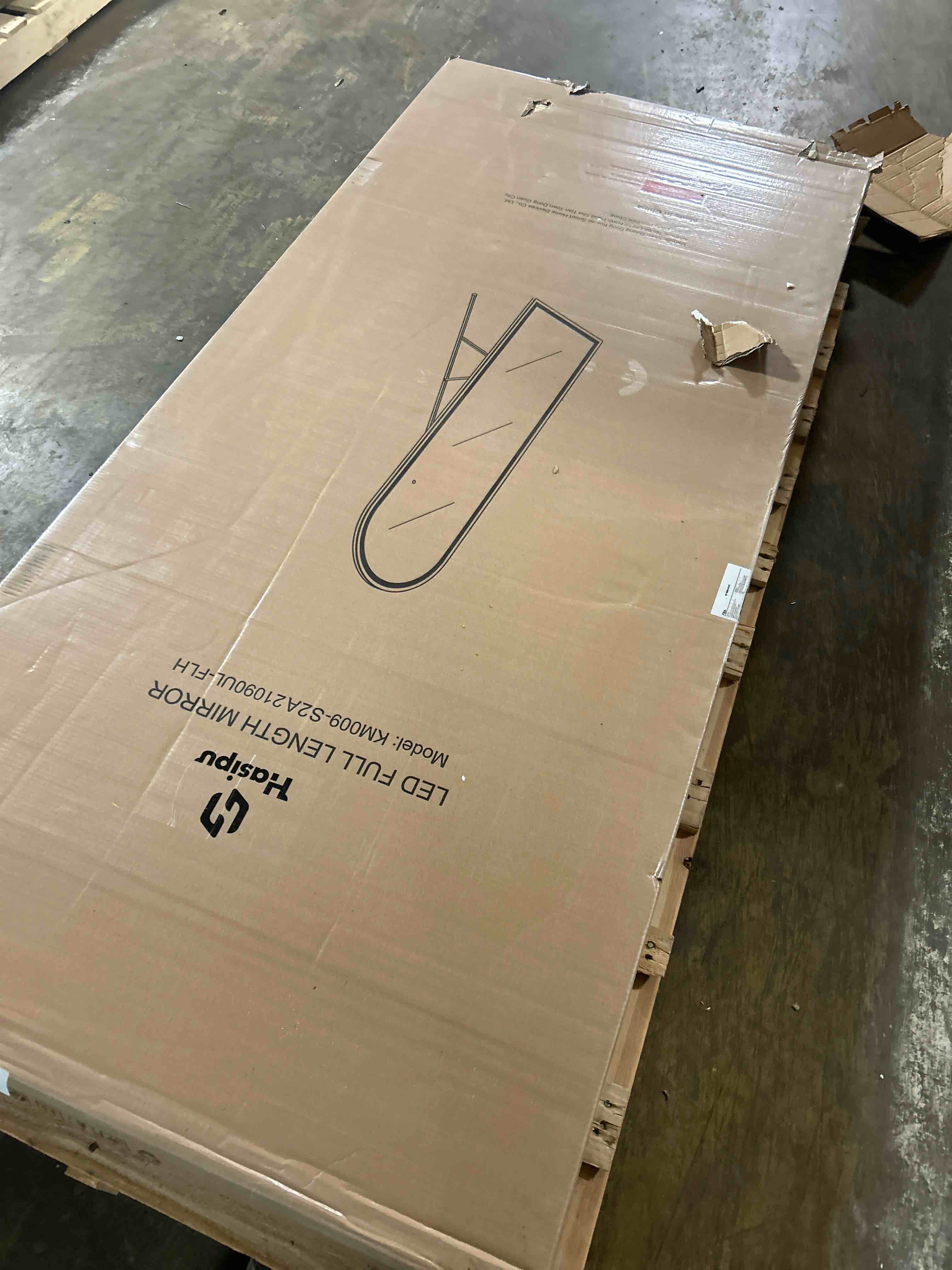 Condition photo showing New/Like New for hasipu full length mirror with lights, 65" x 22" led floor mirror, full body dressing standing, hanging mounted mirror for living room bedroom cloakroom, round white white 65"l x 22"w