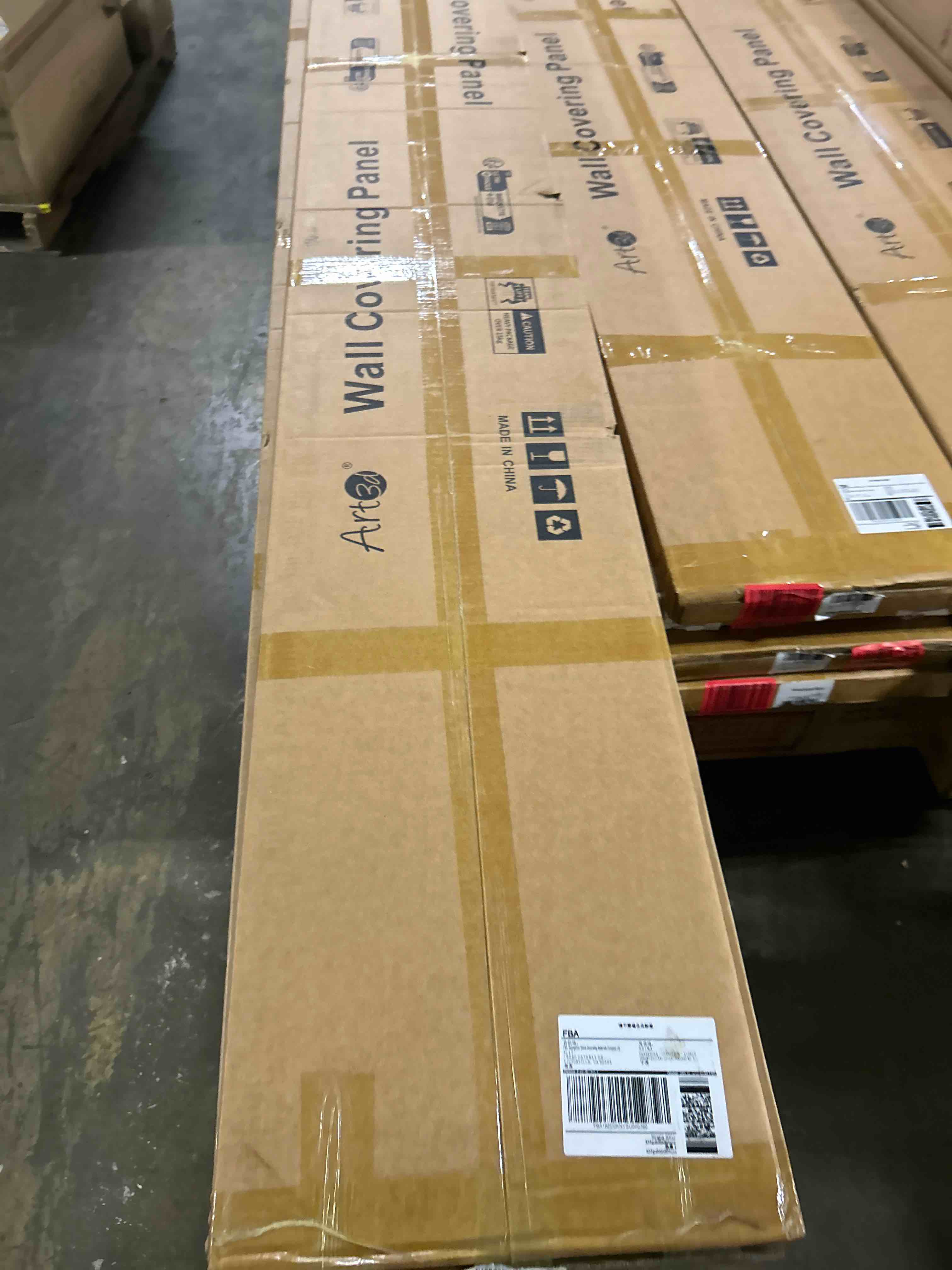 Condition photo showing New/Like New for art3d 4-pack glue-on herringbone wainscoting panel for interior wall decor - 104 x 12 inch polystyrene ultralight slim slat wall panels for living room bedroom, ashtree herringbone ash-tree(set of 2)