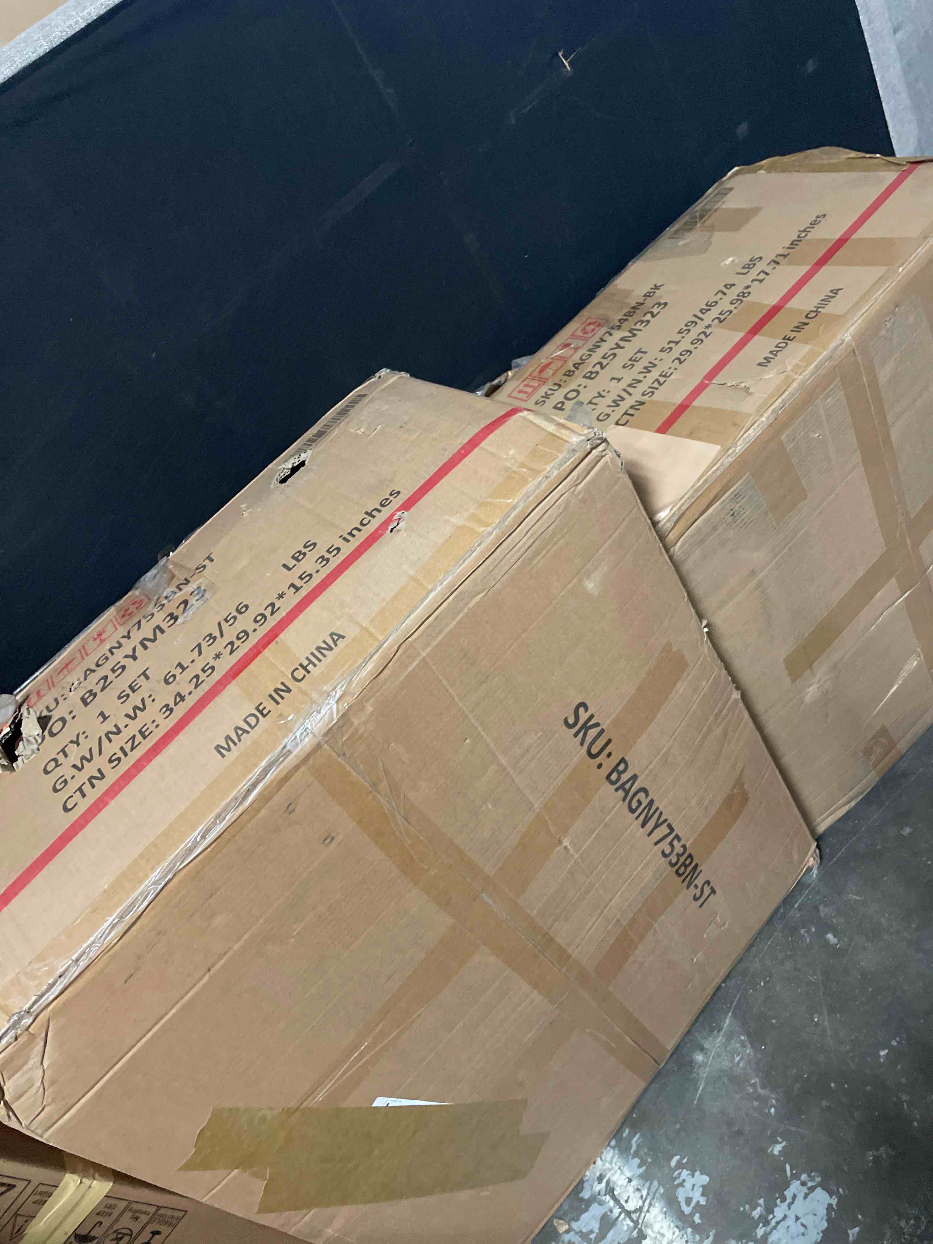 Condition photo showing As Is for uph-sofa-pingtui-bn(2 armrests&1 backrest)only2 boxes