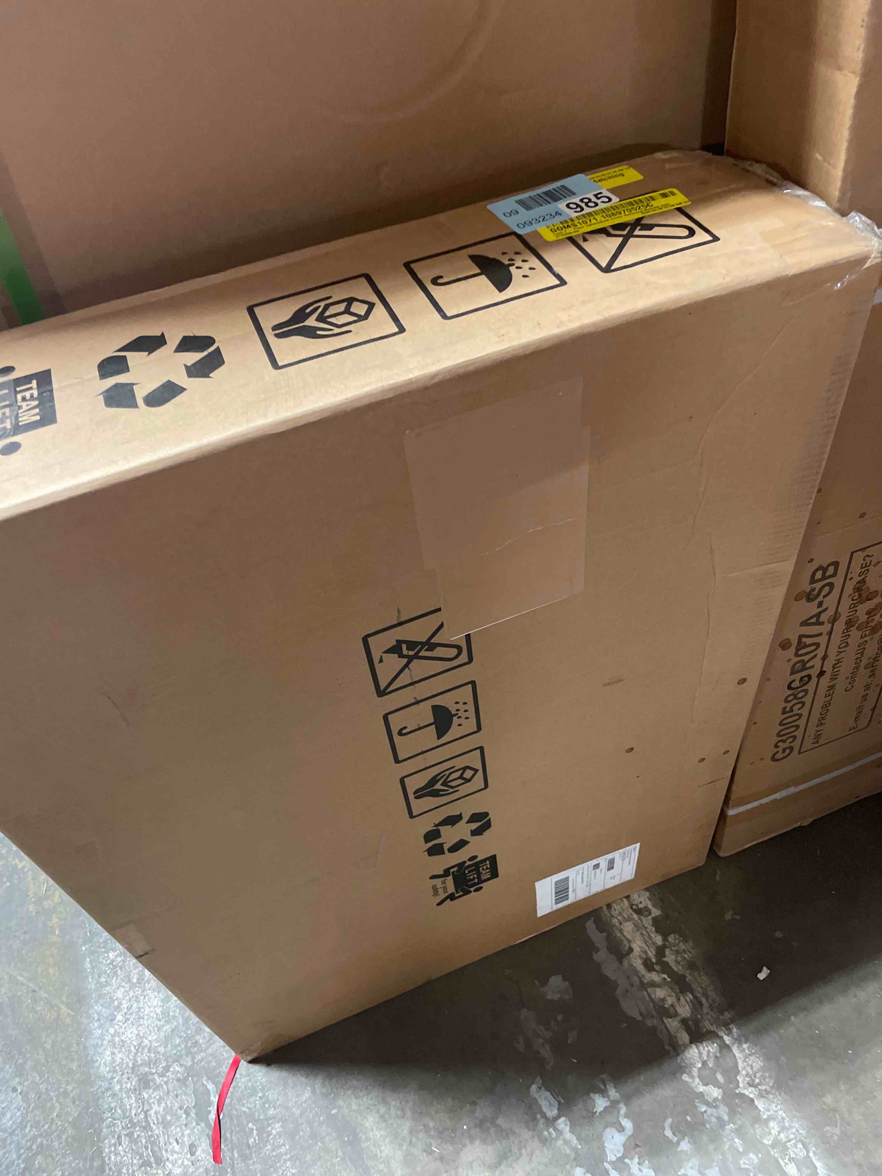 Condition photo showing As Is for only  box 1lana 2 piece upholstered power reclining modular sofa