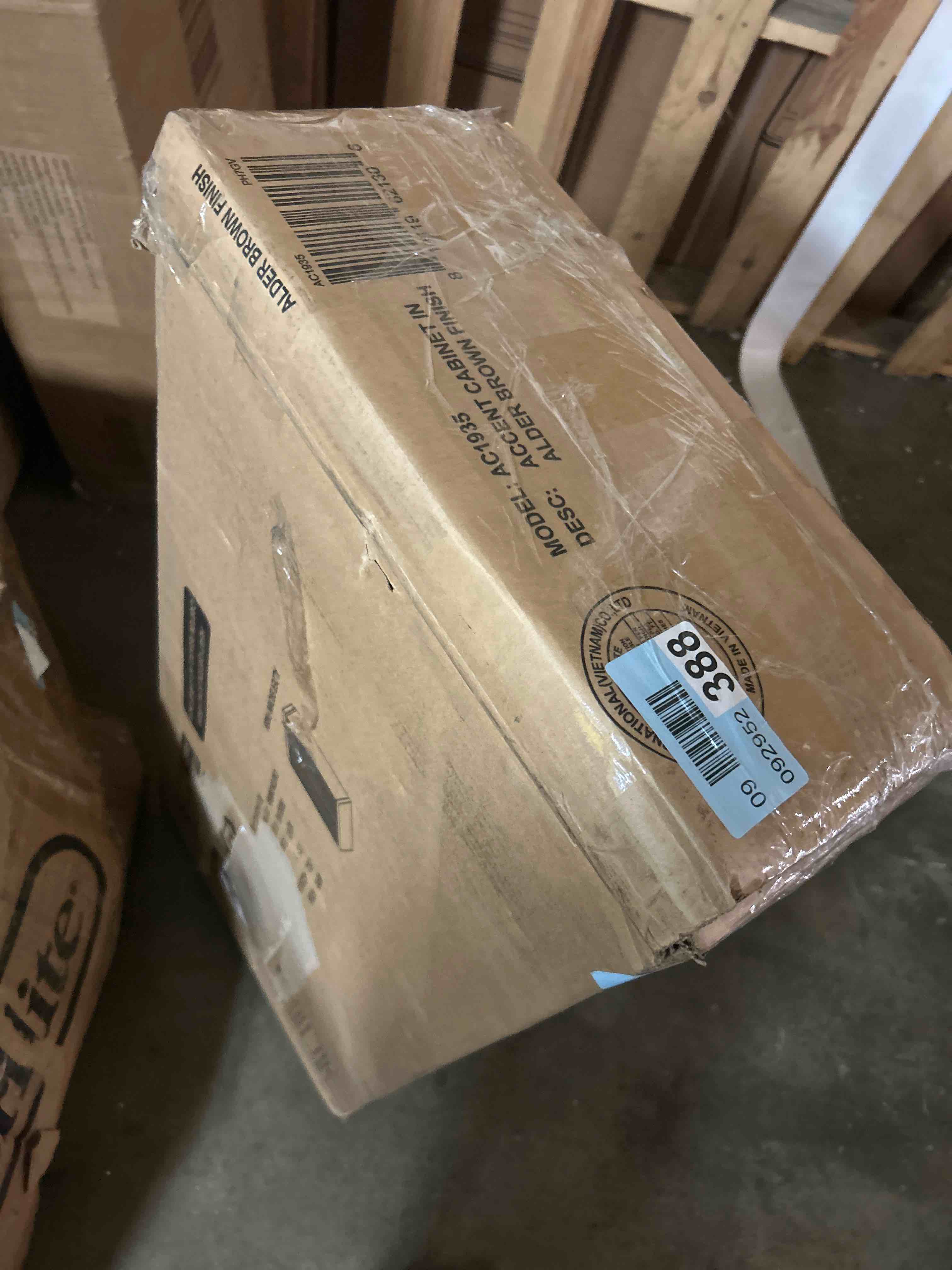 Condition photo showing Good Condition for sideboard buffet cabinet with storage - accent kitchen credenza console table with sliding door & adjustable shelf, fluted coffee bar sideboards for living room, dining room, entryway, walnut( half of shelf only )