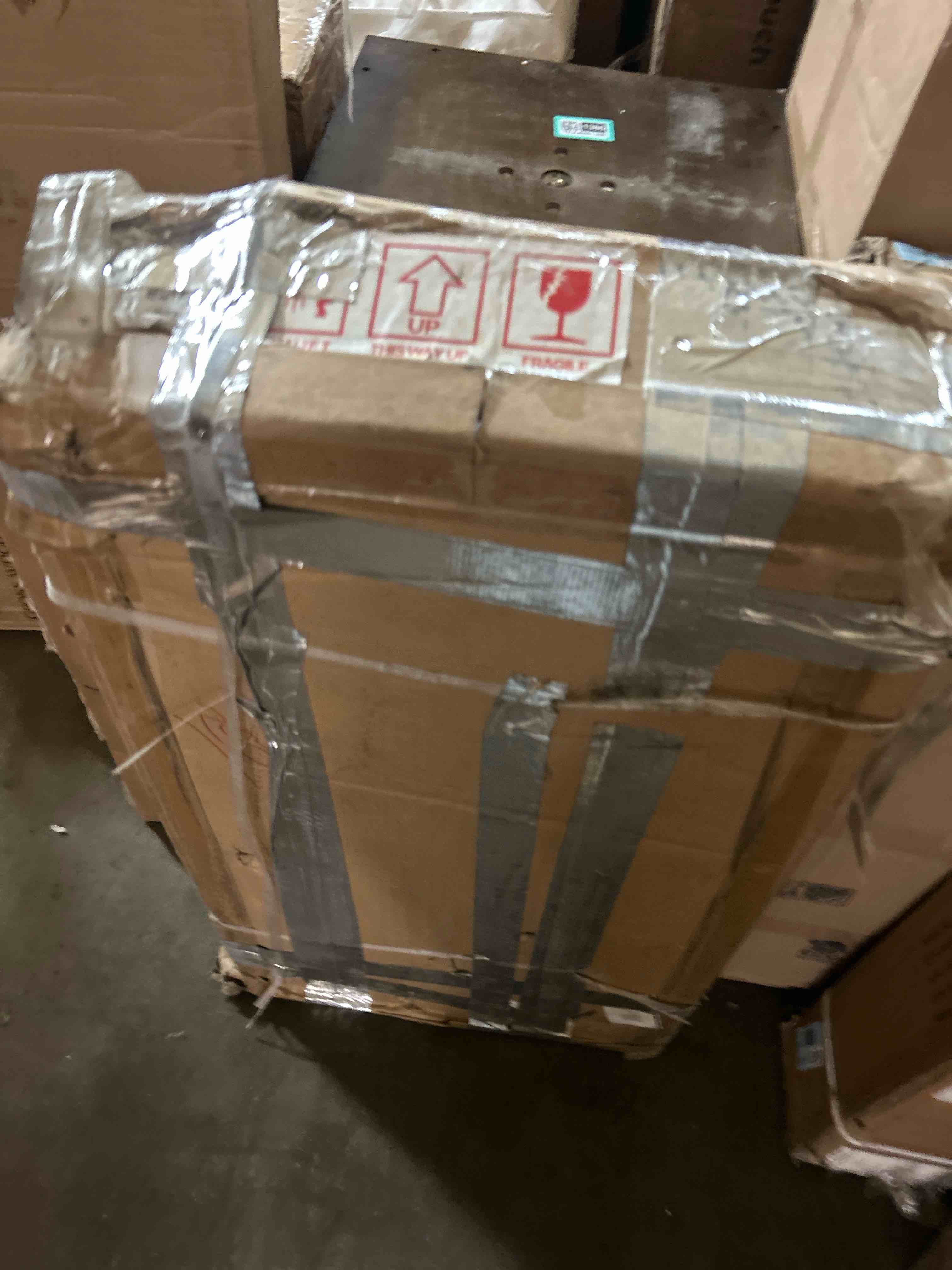 Condition photo showing As Is for vevor storage shelving unit, 5-tier adjustable, 2000 lbs capacity, heavy duty garage shelves metal organizer utility rack, black, 30" l x 12" w x 60" h for kitchen pantry basement bathroom laundry 12"d x 30"w x 60"h(box is damaged and has been opened )