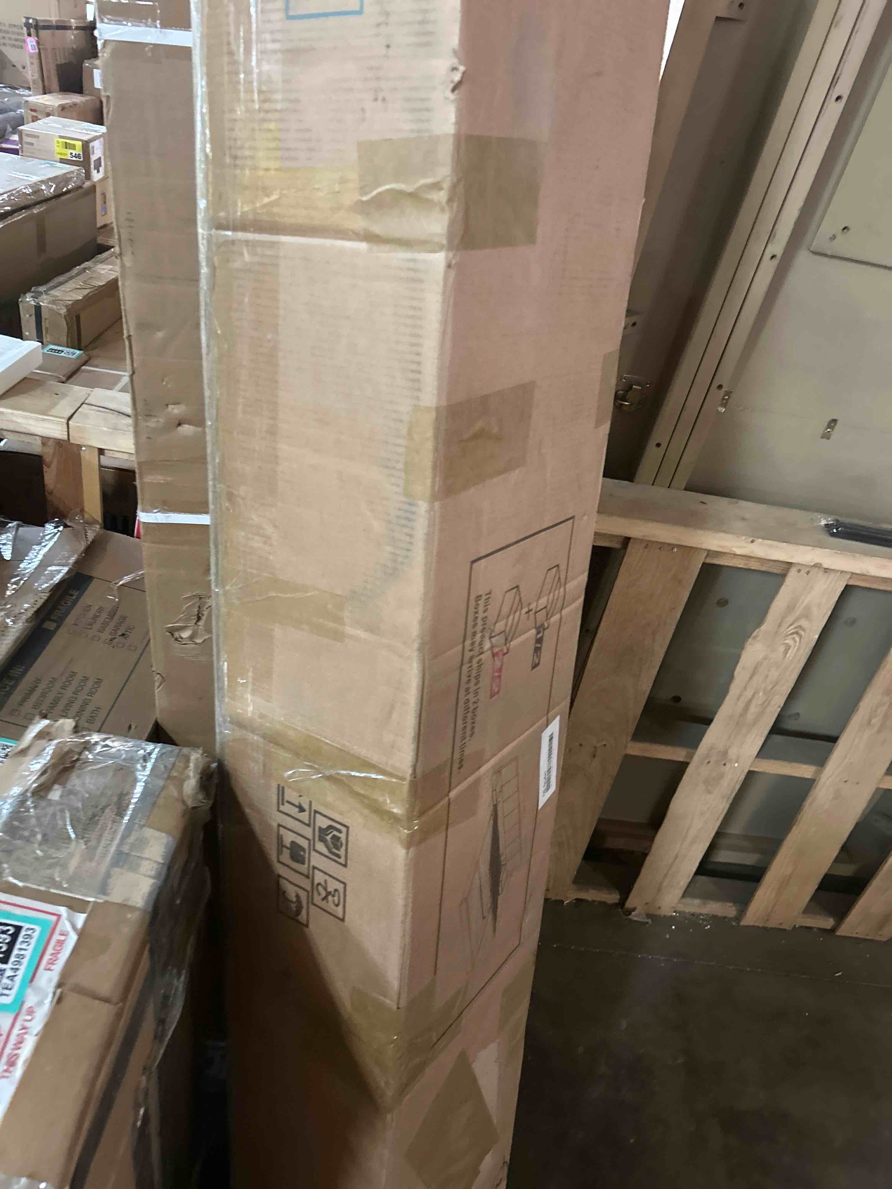 Condition photo showing As Is for jocisland queen size upholstered bed frame with widened headboard,lift-up storage bed and built-in reading light, velvet platform frame, no box spring required,grey(box 1 of 2 only)