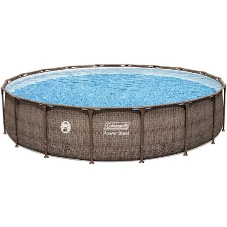 coleman power steel 18 ft. x 48 in. round metal frame above ground pool set