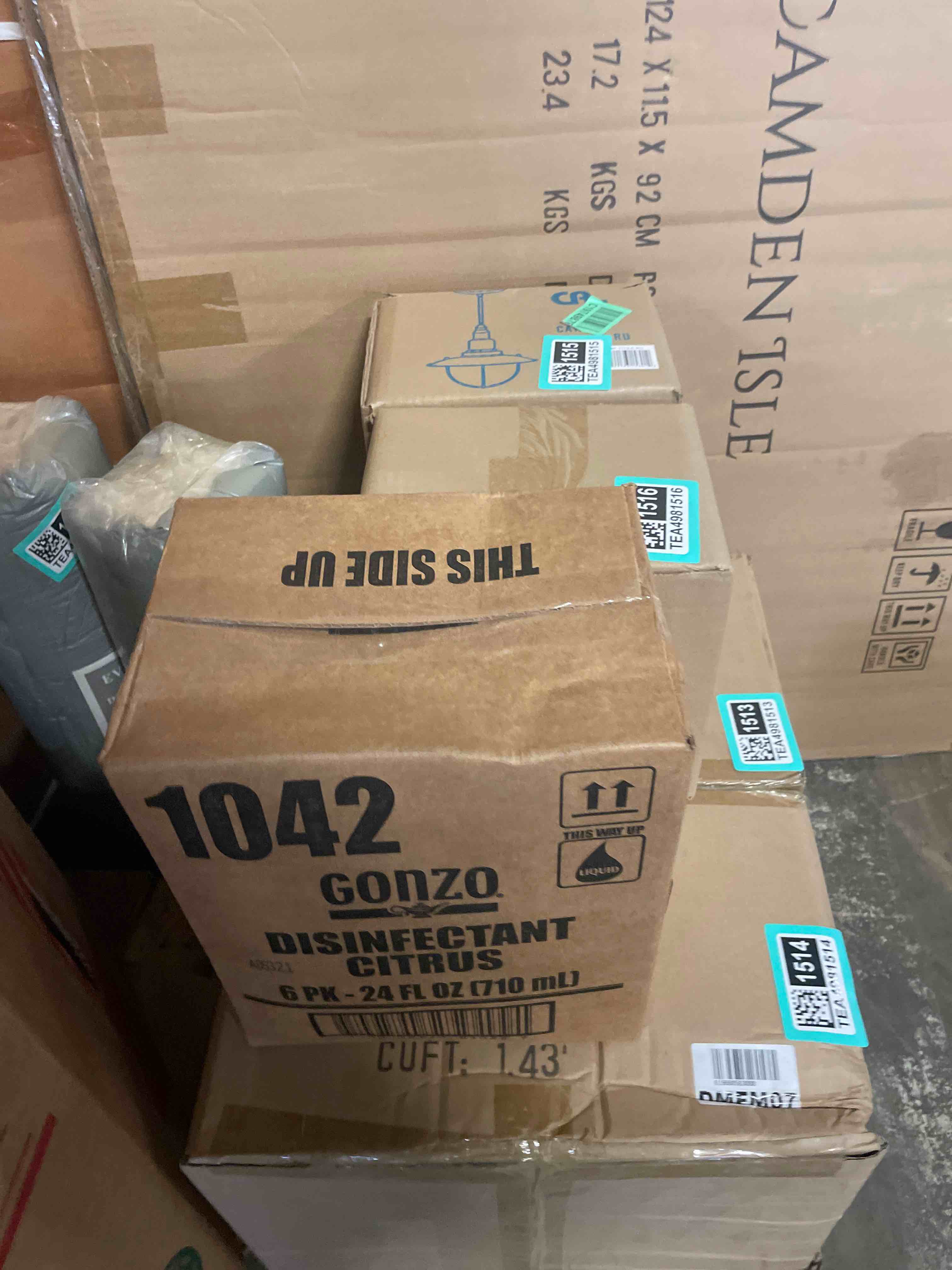 Condition photo showing New/Like New for 6 pack weiman gonzo desinfectant citrus 24fl + free microfiber cleaning cloth