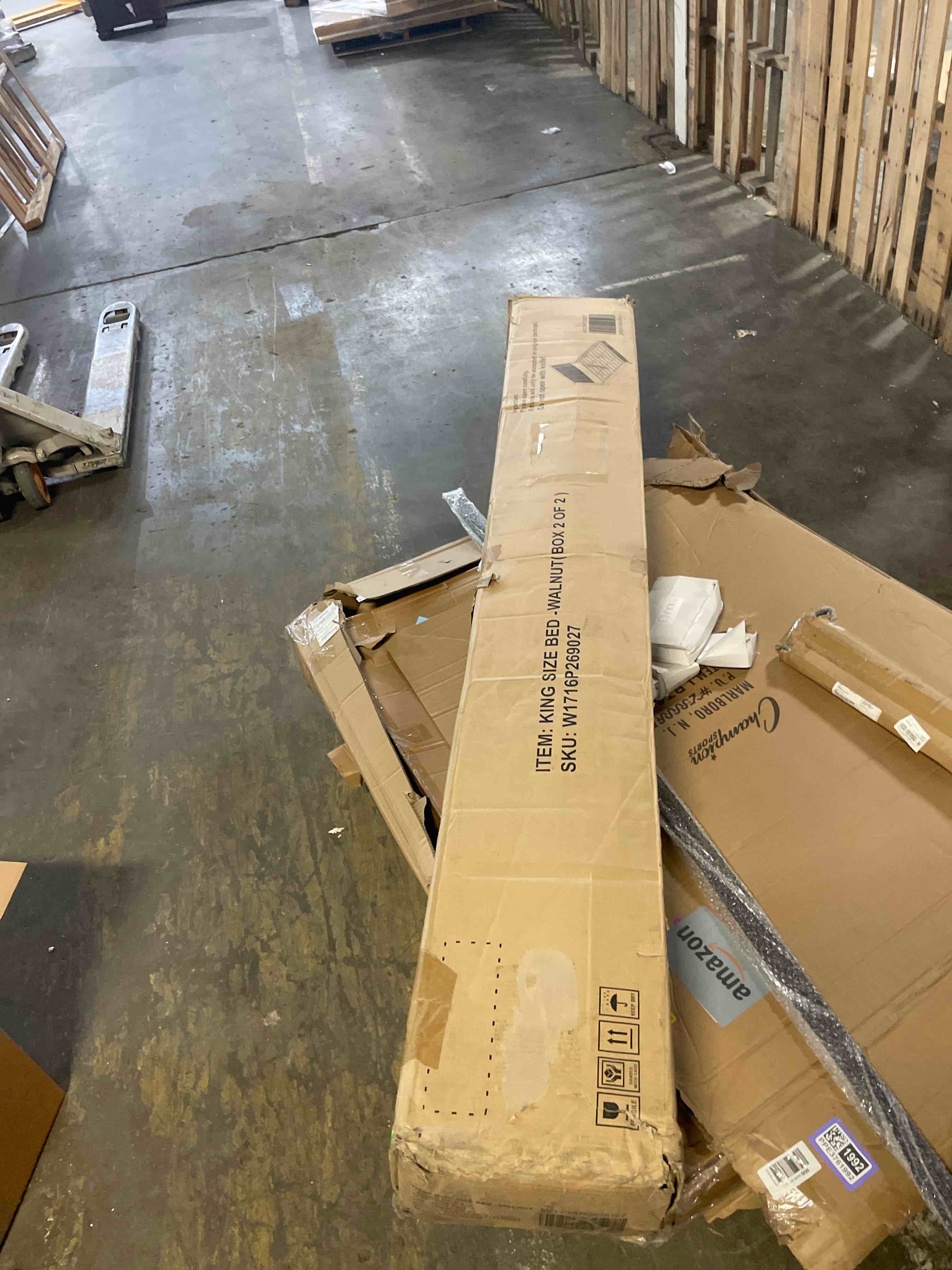 Condition photo showing As Is for christopher knight home renata modern wooden bed frame (incomplete box 2/2 only)