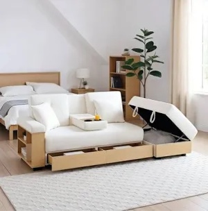 two seat sofa bed with drop down coffee table(incomplete)