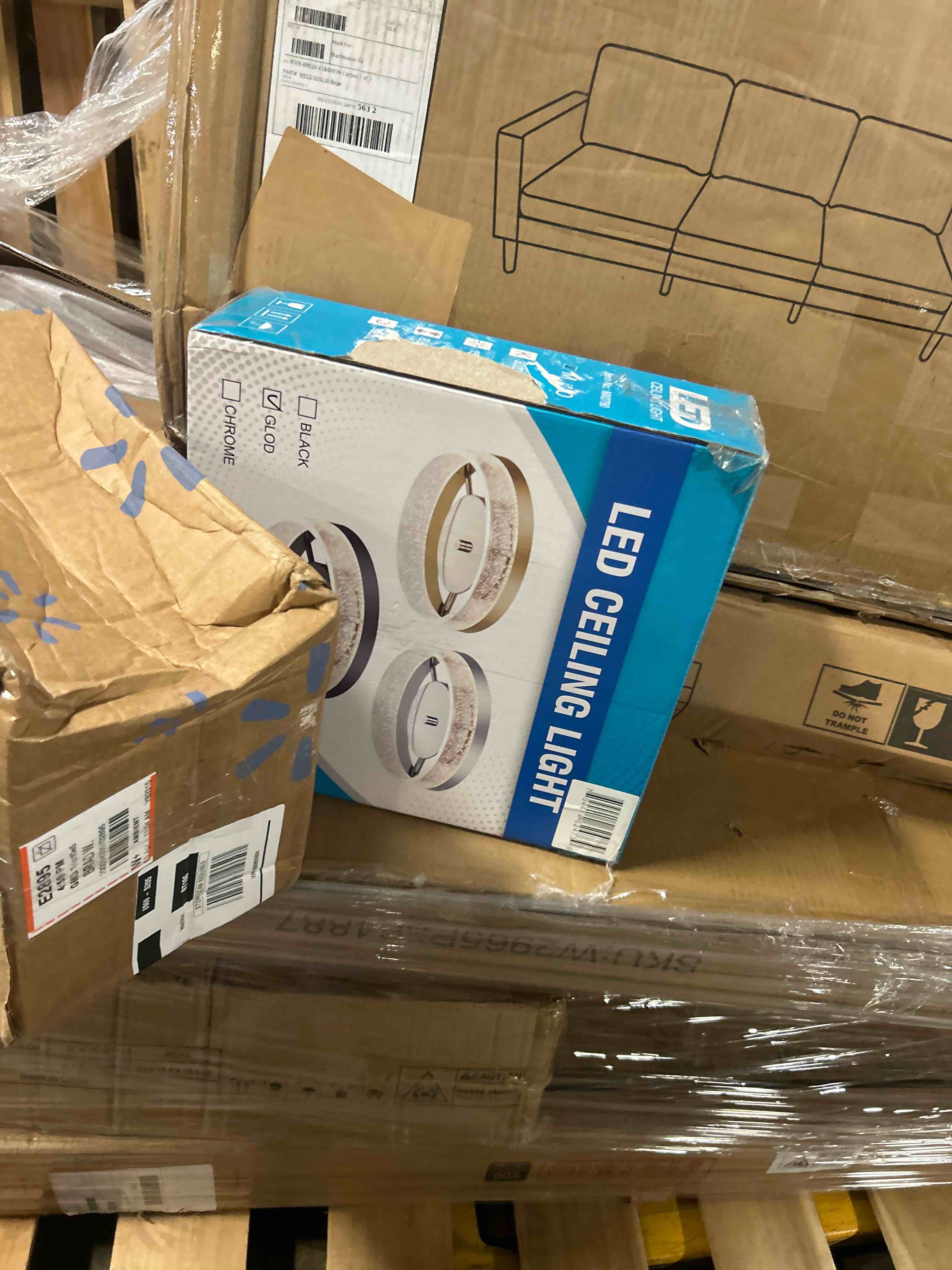 Condition photo showing New/Like New for jaycomey modern led ceiling light fixture, 11.65" flush mount kitchen lighting gold with clear seeded acrylic lampshade,round ceiling lamp lights for hallway dining room