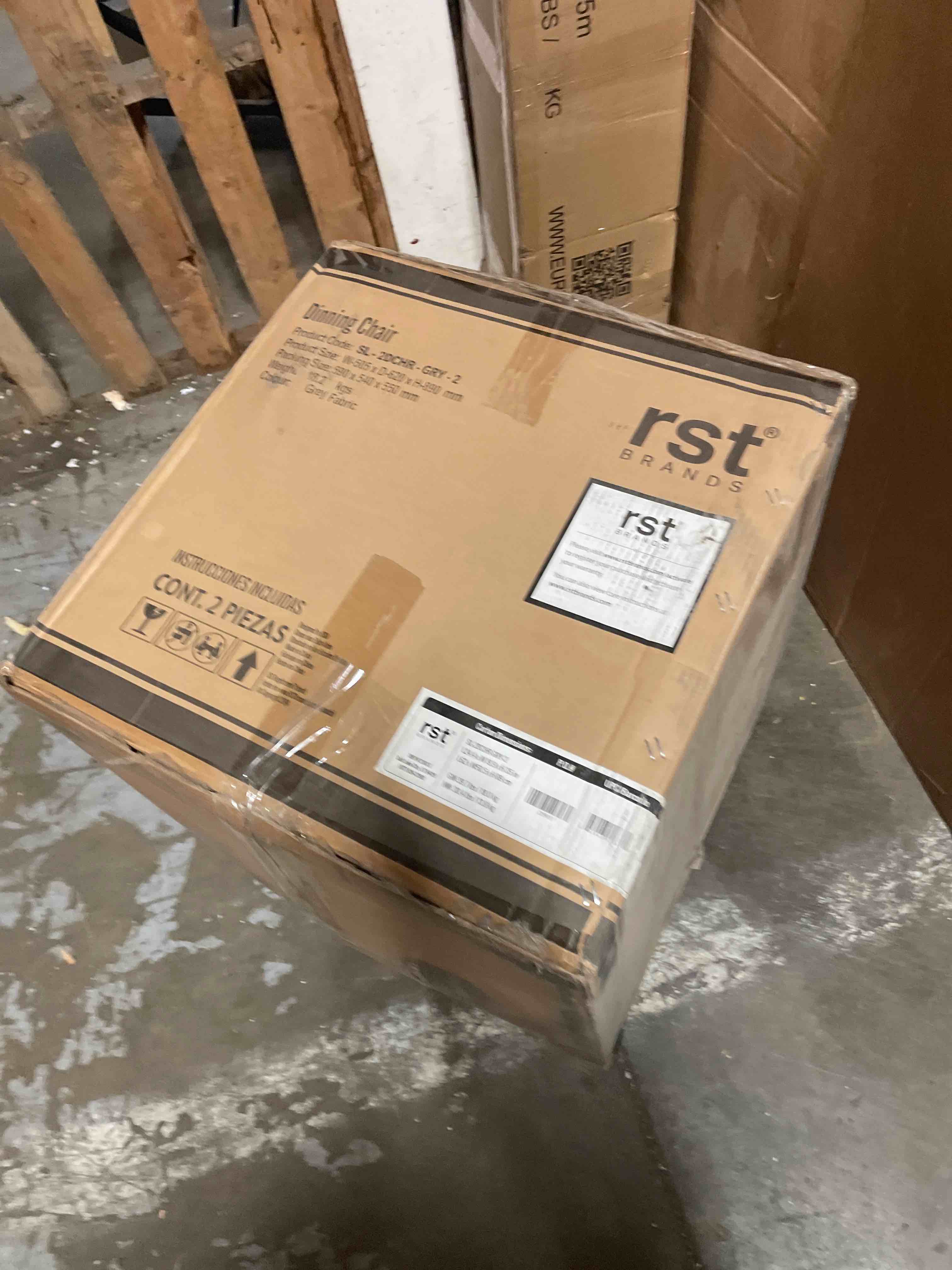Condition photo showing New/Like New for set of 2 powell upholstered dining chairs gray - rst brands