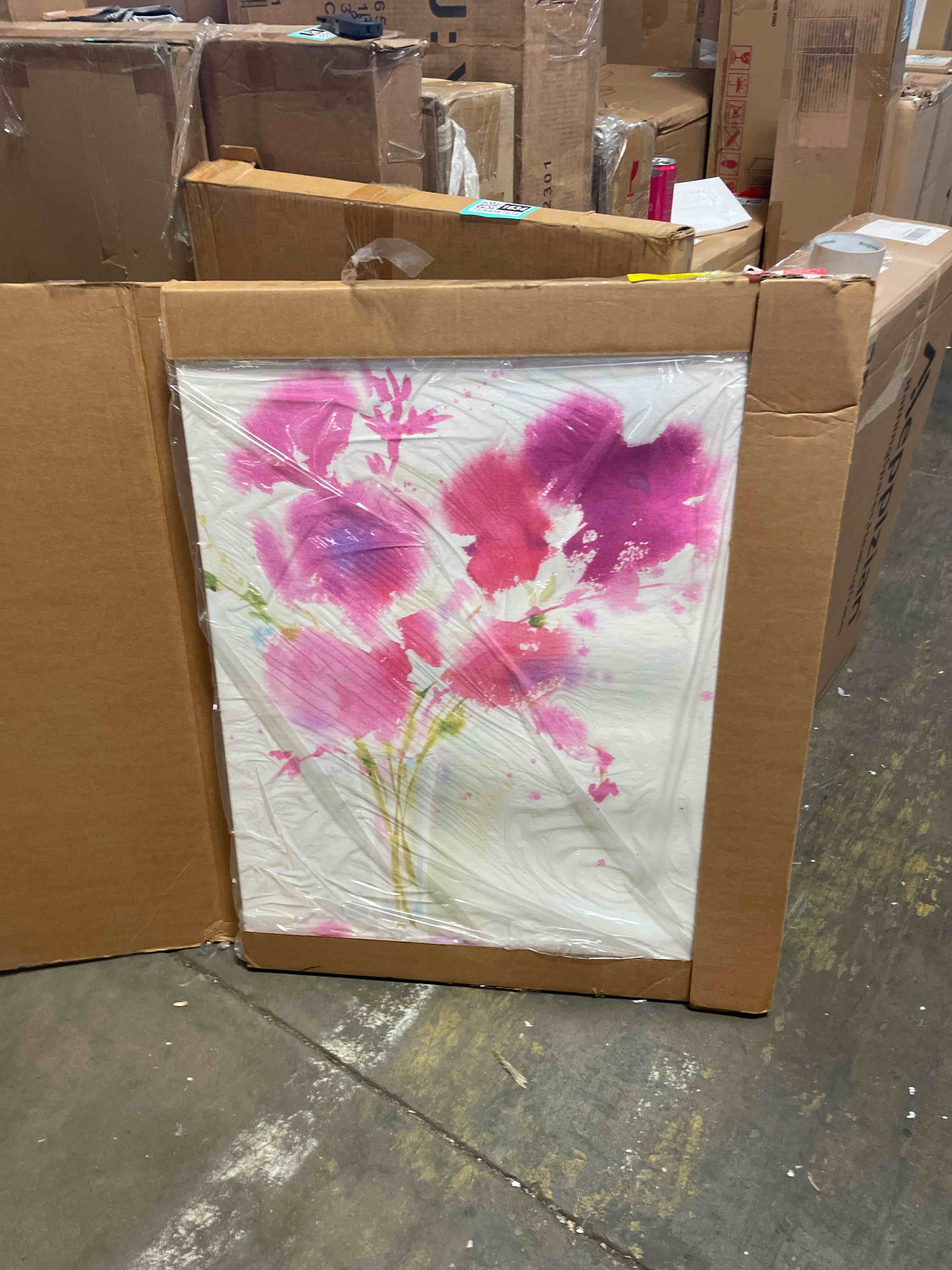 Condition photo showing New/Like New for epic graffiti 'fushia fusion' by design fabrikken canvas wall art, 37" x 37"