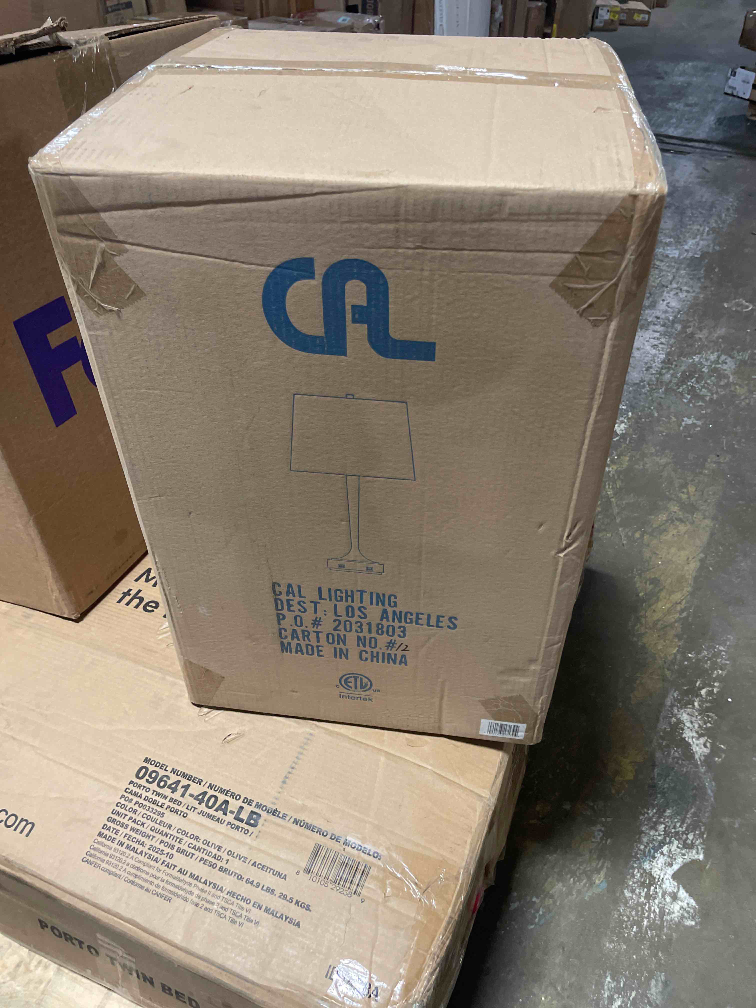 Condition photo showing New/Like New for cal lighting bo-2778tb 150w 3 way chester metal table lamp accent base and 2 usb charging ports, brushed steel and wood, 28.50x15.00x15.00