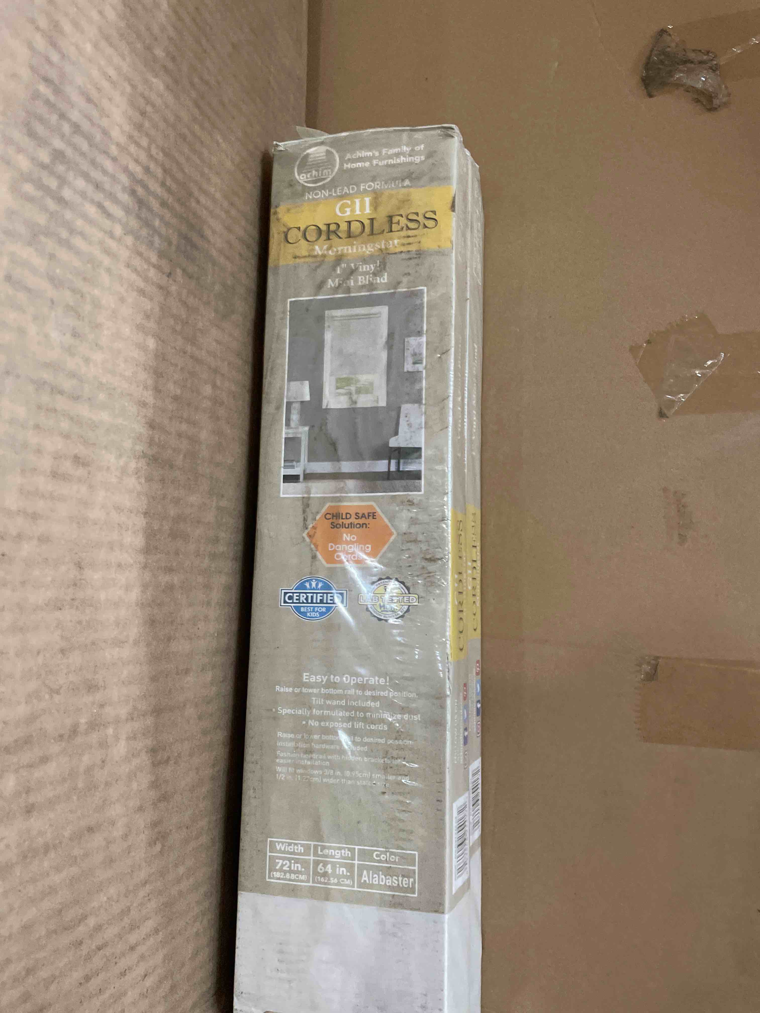 Condition photo showing Preview For Condition for achim gii cordless morning star light filtering window blind (alabaster, 72" x 64")