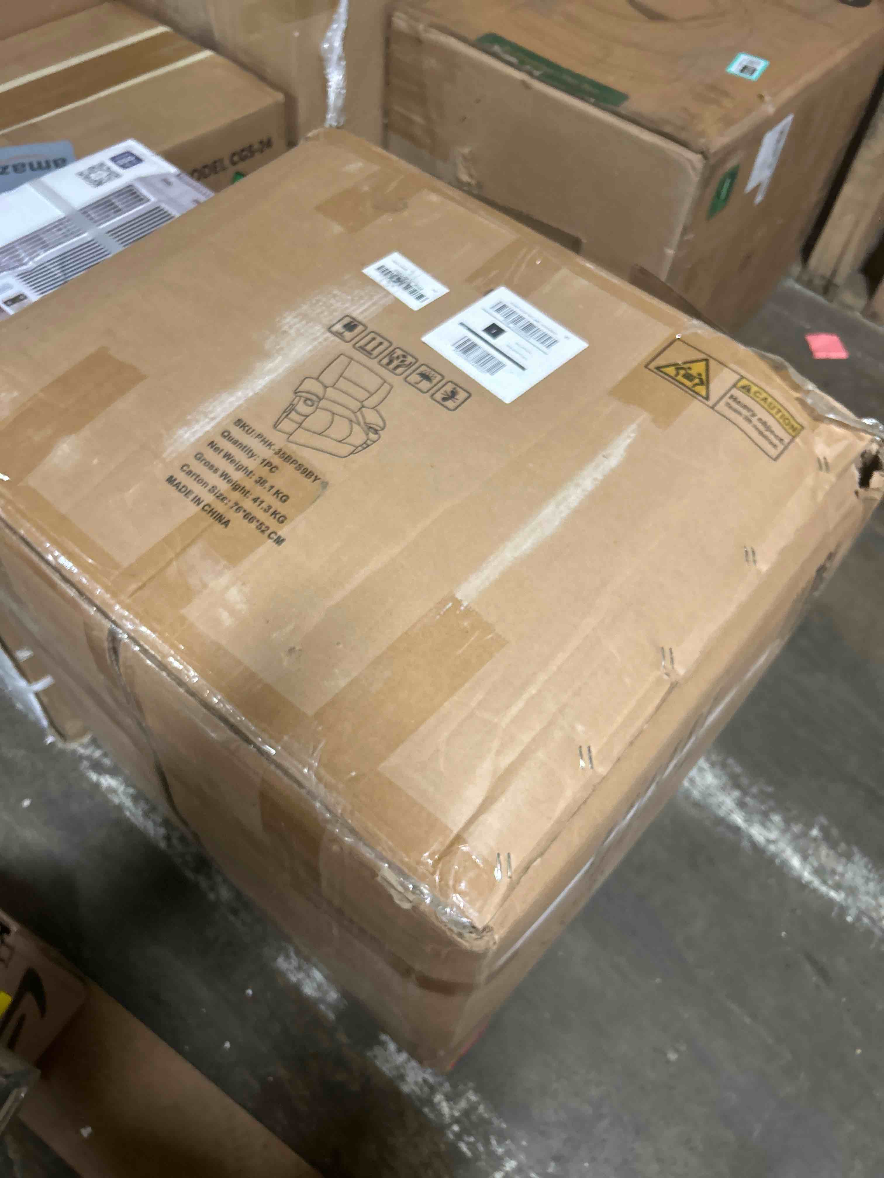 Condition photo showing New/Like New for bonzy home 26" extra wide lift recliner chair with heat and massage, faux leather power lift chair massage chair for adults elderly, upholstered recliner chairs with 2 cup holders, side pocket