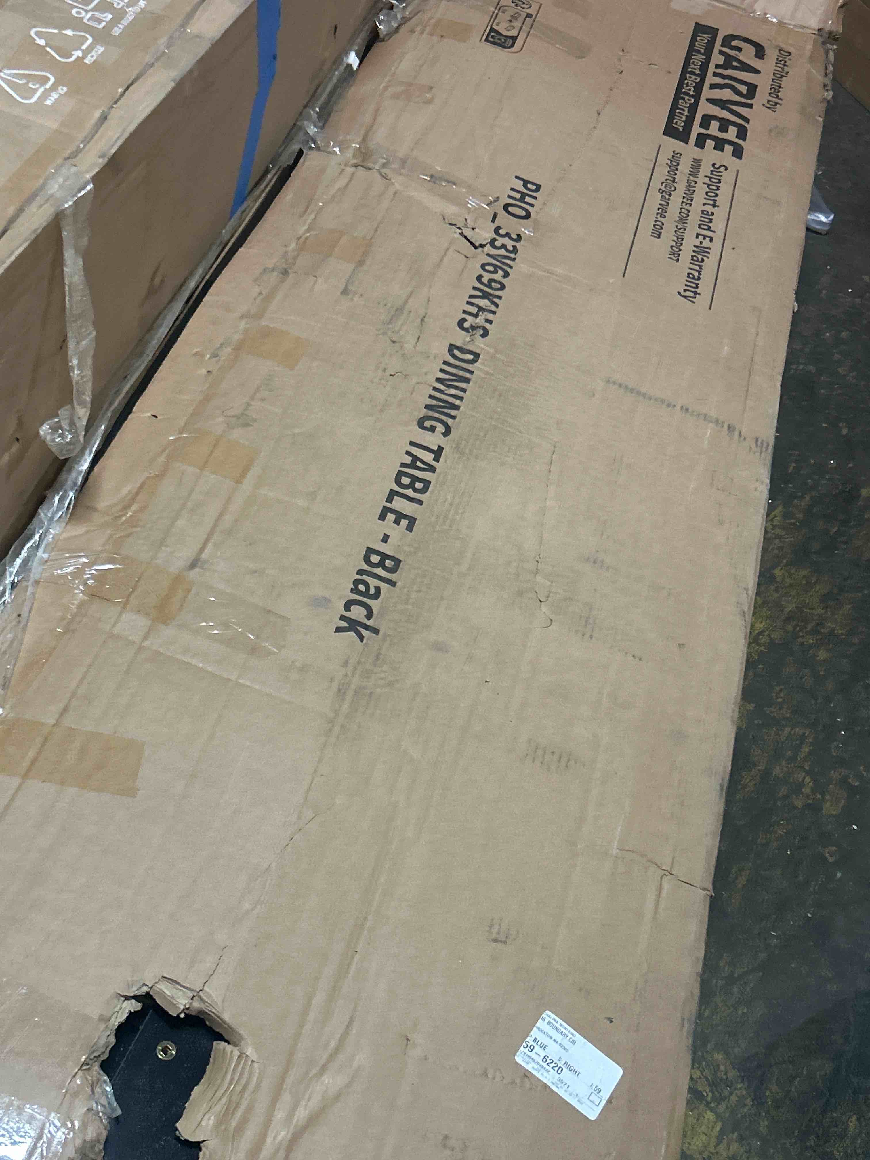 Condition photo showing New/Like New for garvee farmhouse 71" wood rectangular dining table with l-shaped legs suitable for 6-8 people for dining room, black