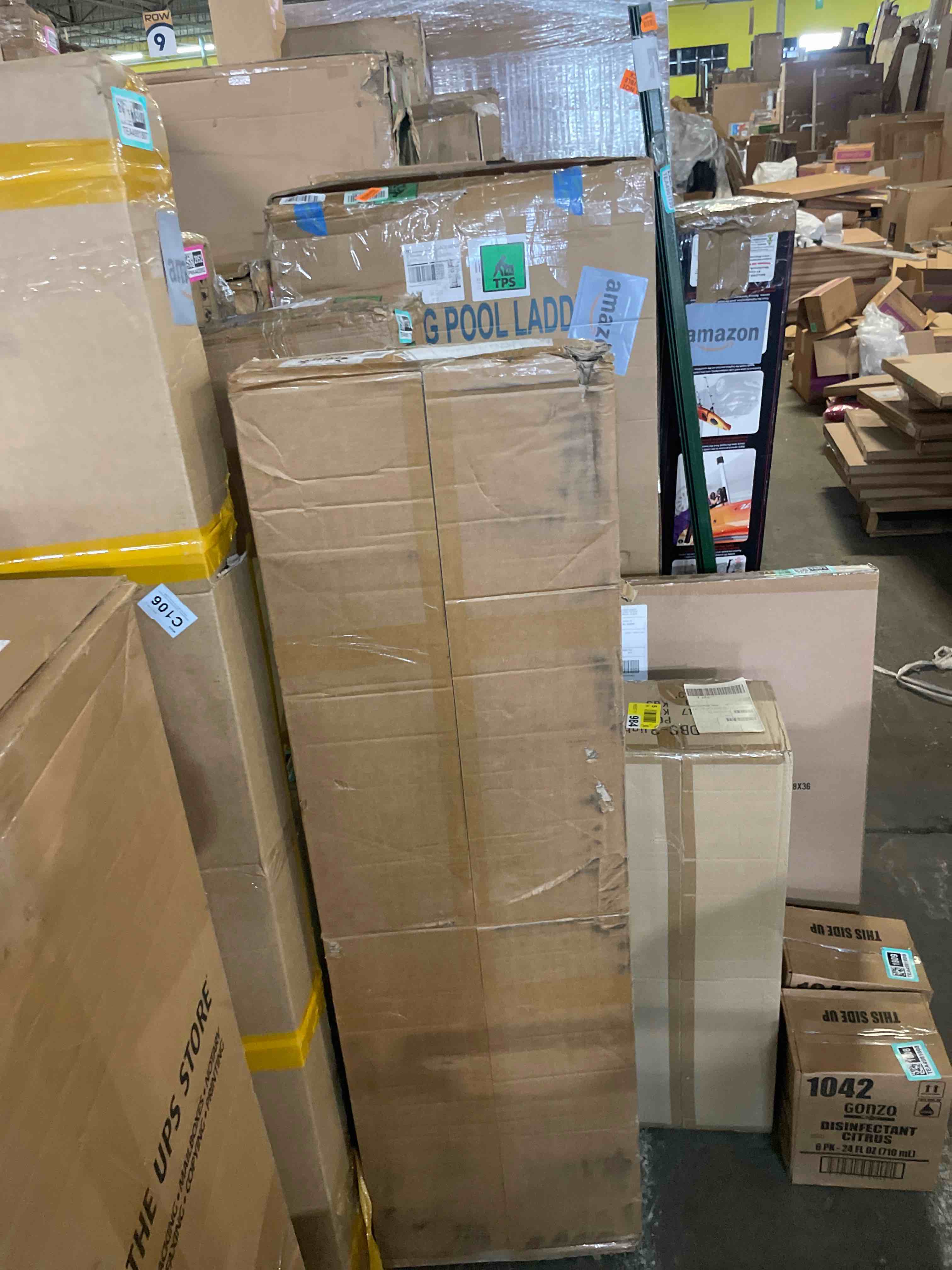 Condition photo showing New/Like New for gadfish garage ceiling lift storage rack, easy lifting 85" height 4x4 ft overhead garage storage rack for space saving with safety lock, suitable for 16"/24" ceiling, 350lbs capacity