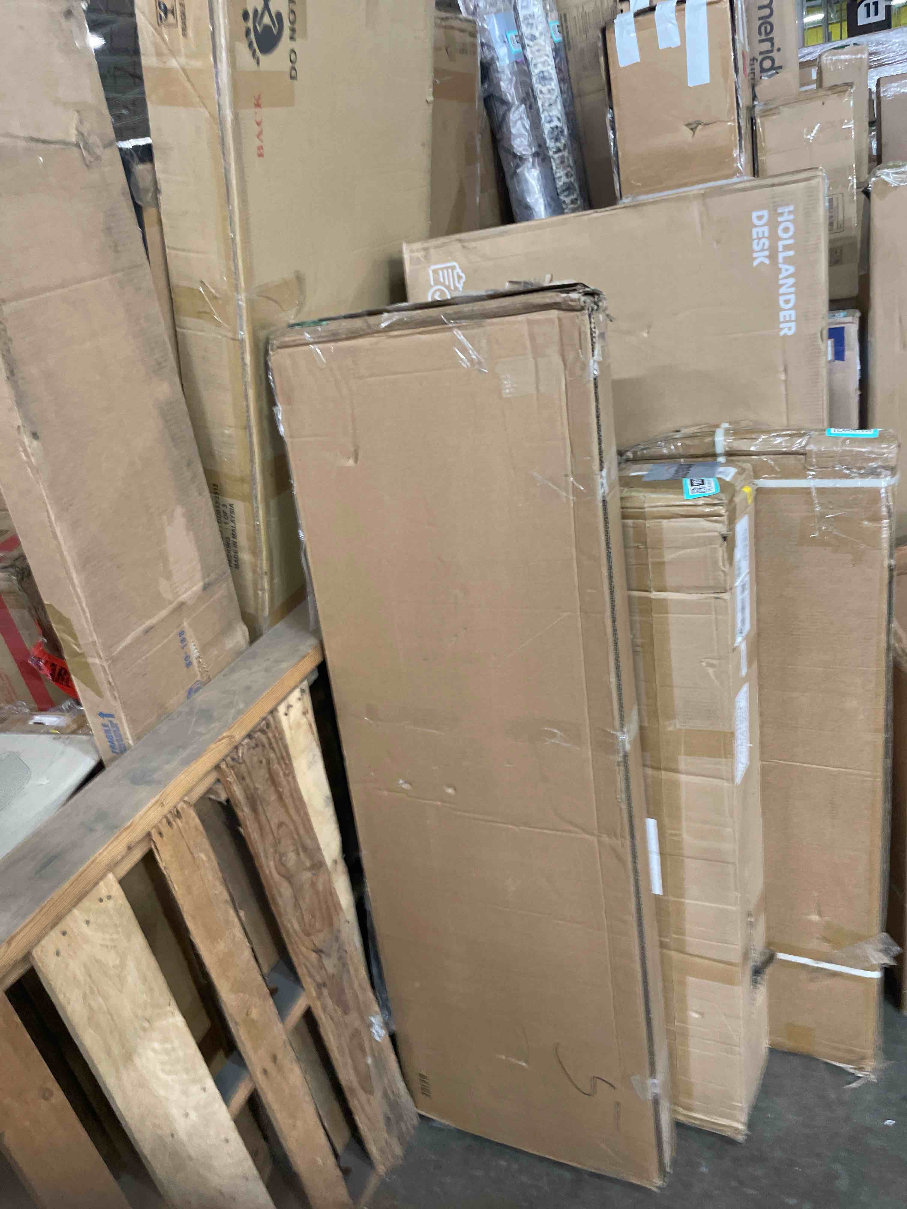 Condition photo showing New/Like New for gruwans upholstered bed frame queen with wingback headboard/no box spring needed/wooden slat support/easy assemble/beige beige queen