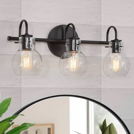 odeums bathroom vanity lights  3-lights indoor wall sconces  interior wall lighting fixture with clear glass