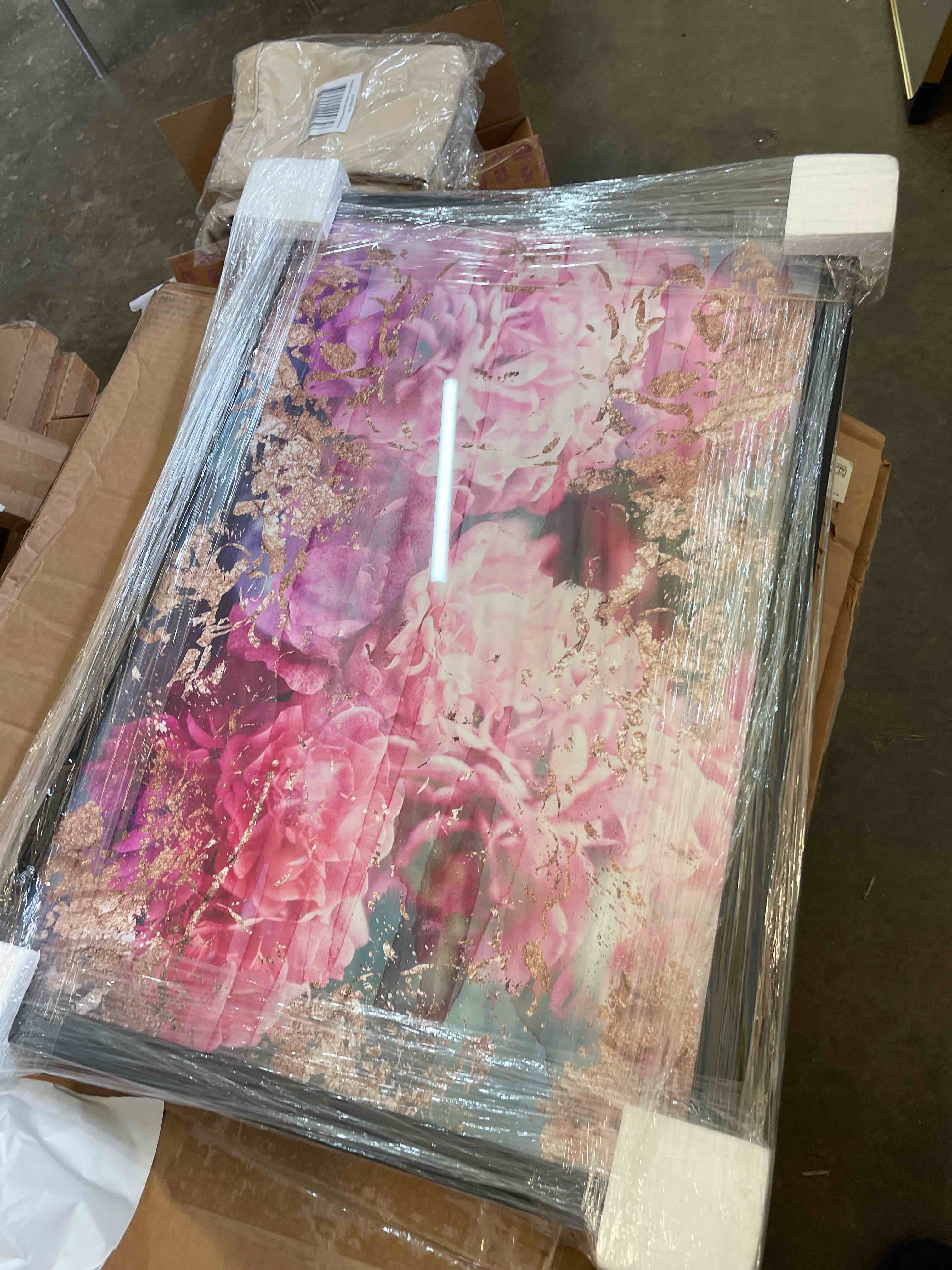 Condition photo showing New/Like New for the oliver gal artist co. floral and botanical framed wall art canvas prints 'rose rhapsody' florals