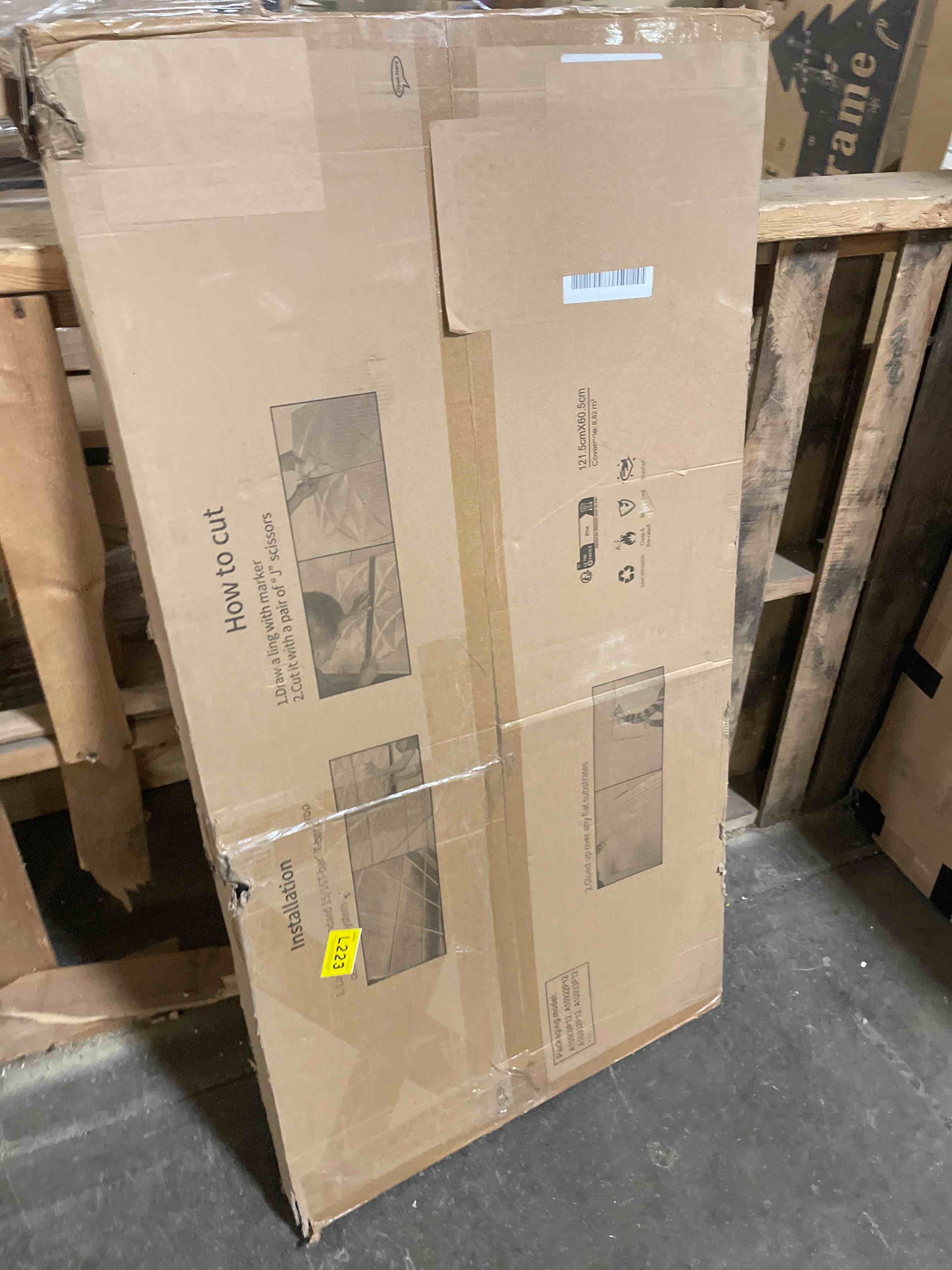 Condition photo showing Good Condition for tonor wood wall panels for wall, 4 pack 47.2" x 23.6"(31ft²) acoustic wall panels, wood slat acoustic panels for noise cancelling and decoration, living room, bedroom, office, walnut 4 pcs walnut