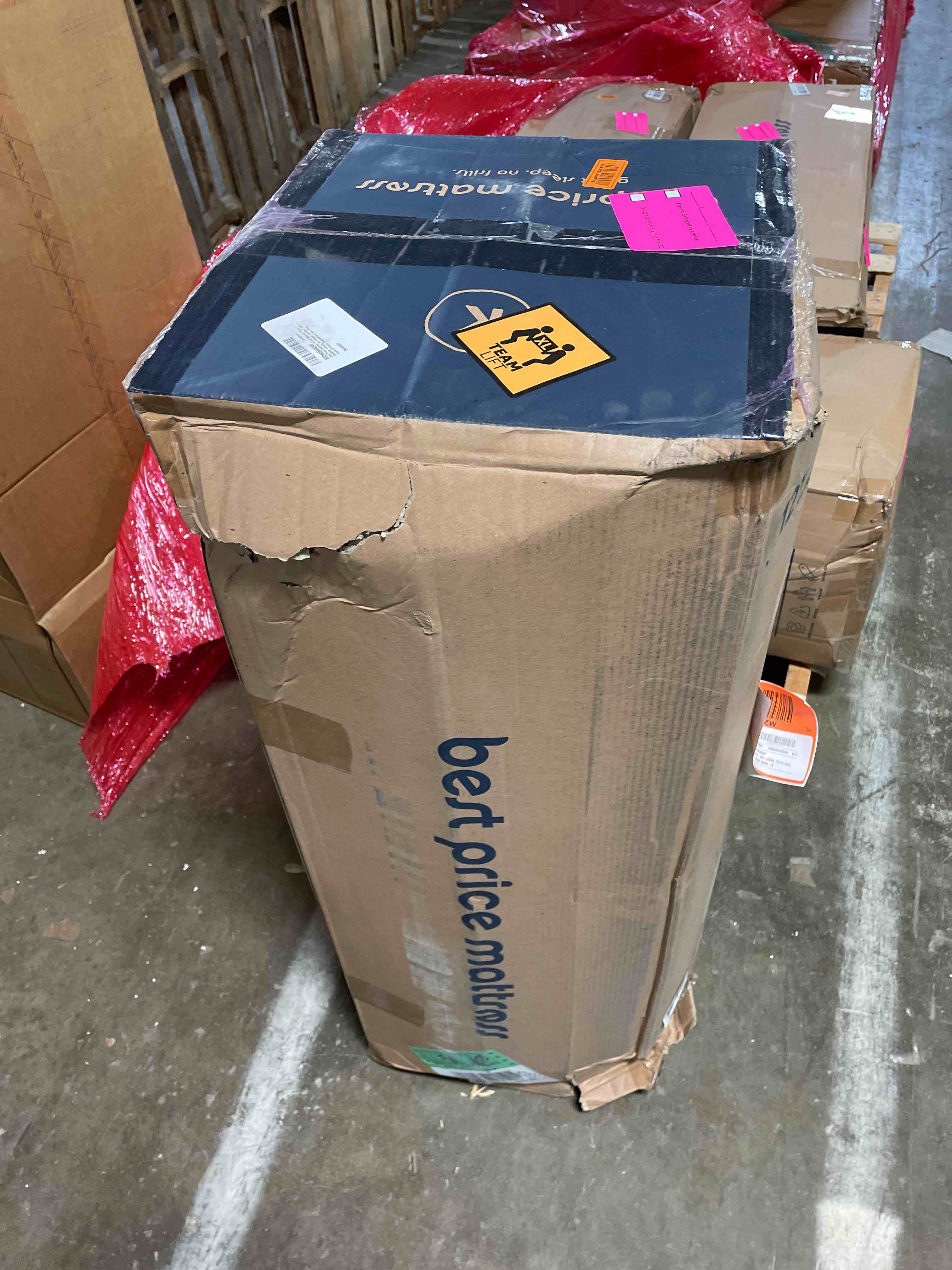Condition photo showing New/Like New for best price mattress 12 inch memory foam mattress, medium firm, cooling gel infused, certified safe foams & fabric, mattress in a box, king