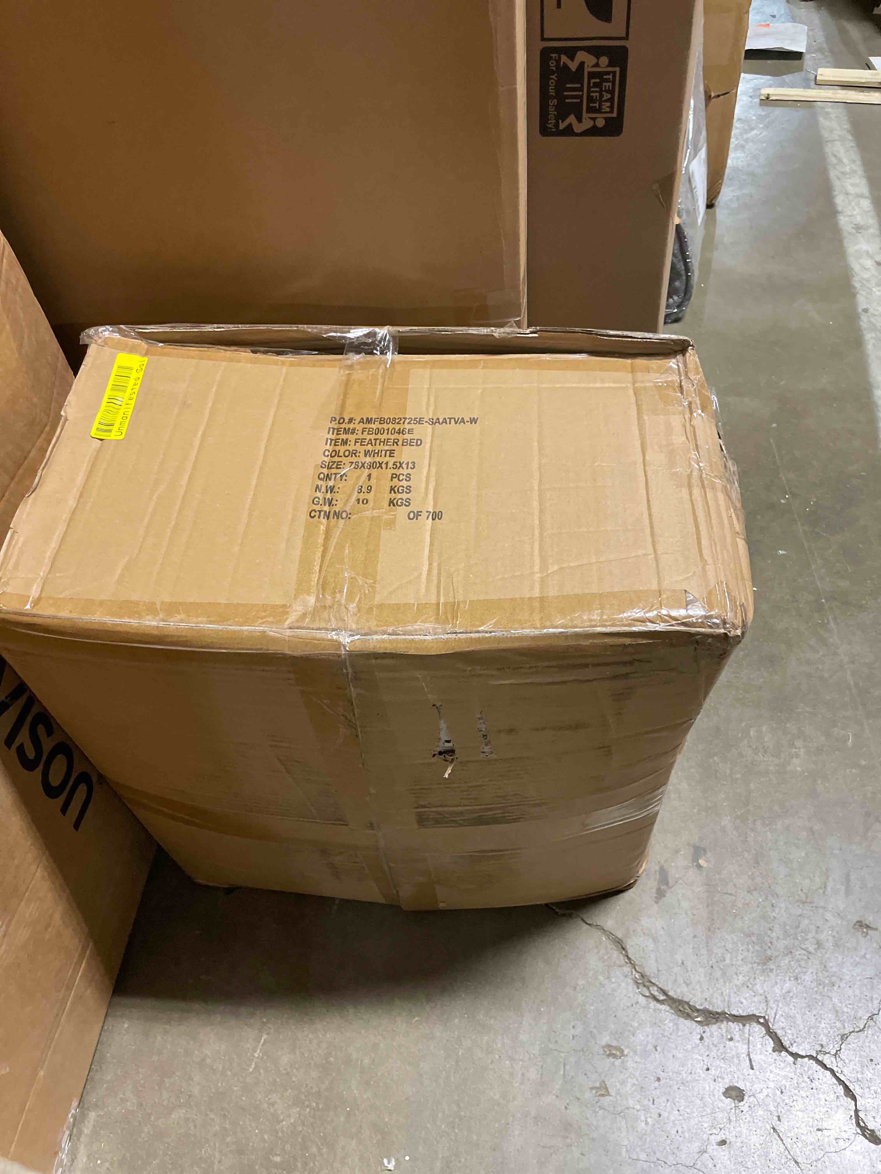 Condition photo showing New/Like New for serta feather and down fiber pillow top mattress topper full size - 233 thread count 100% cotton mattress pad ultra soft 2-inch support feather bed-white white full