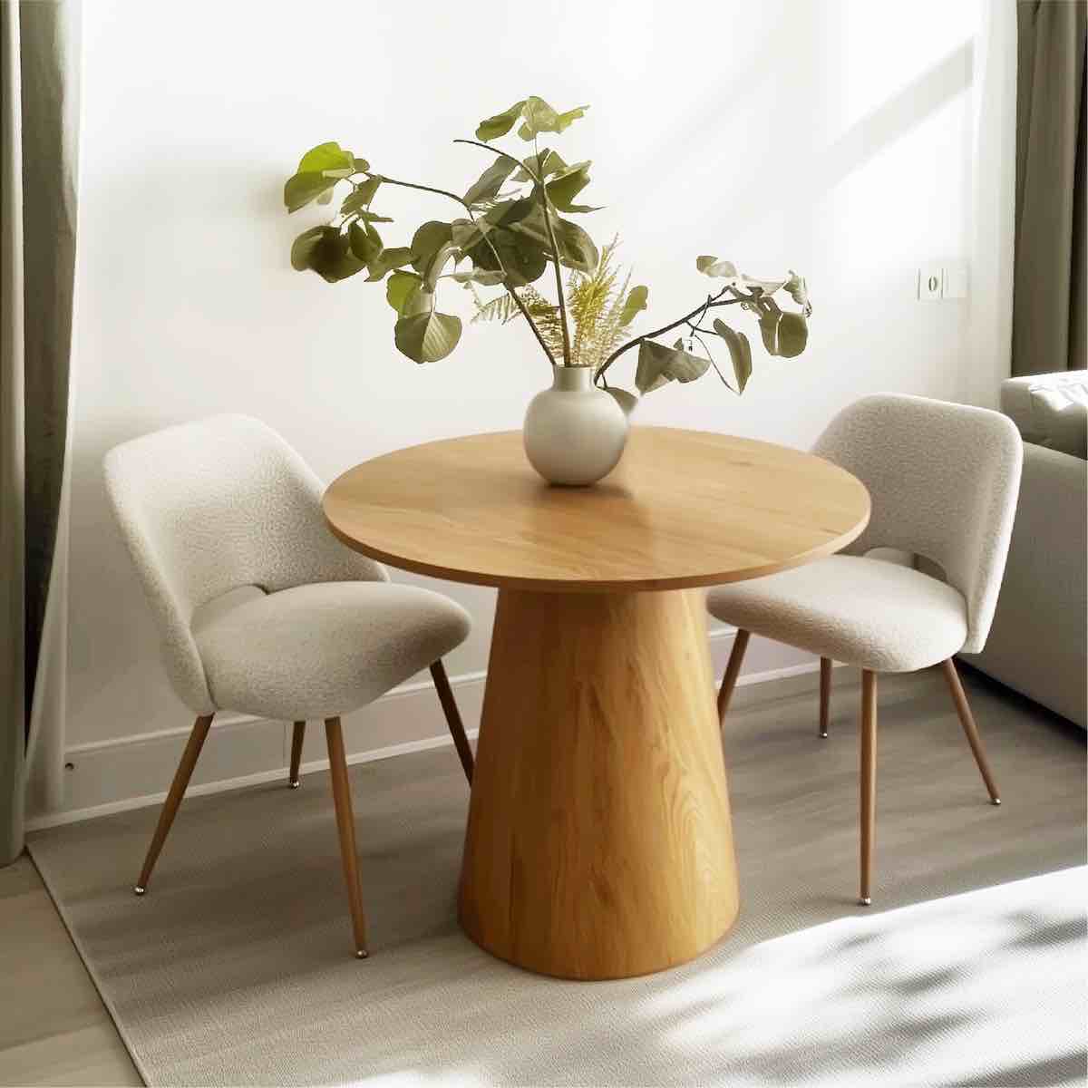 Dwen & Edwin 35" Modern Round Dining Table Set for 2 (3-Piece)(Incomplete)(Table top only)