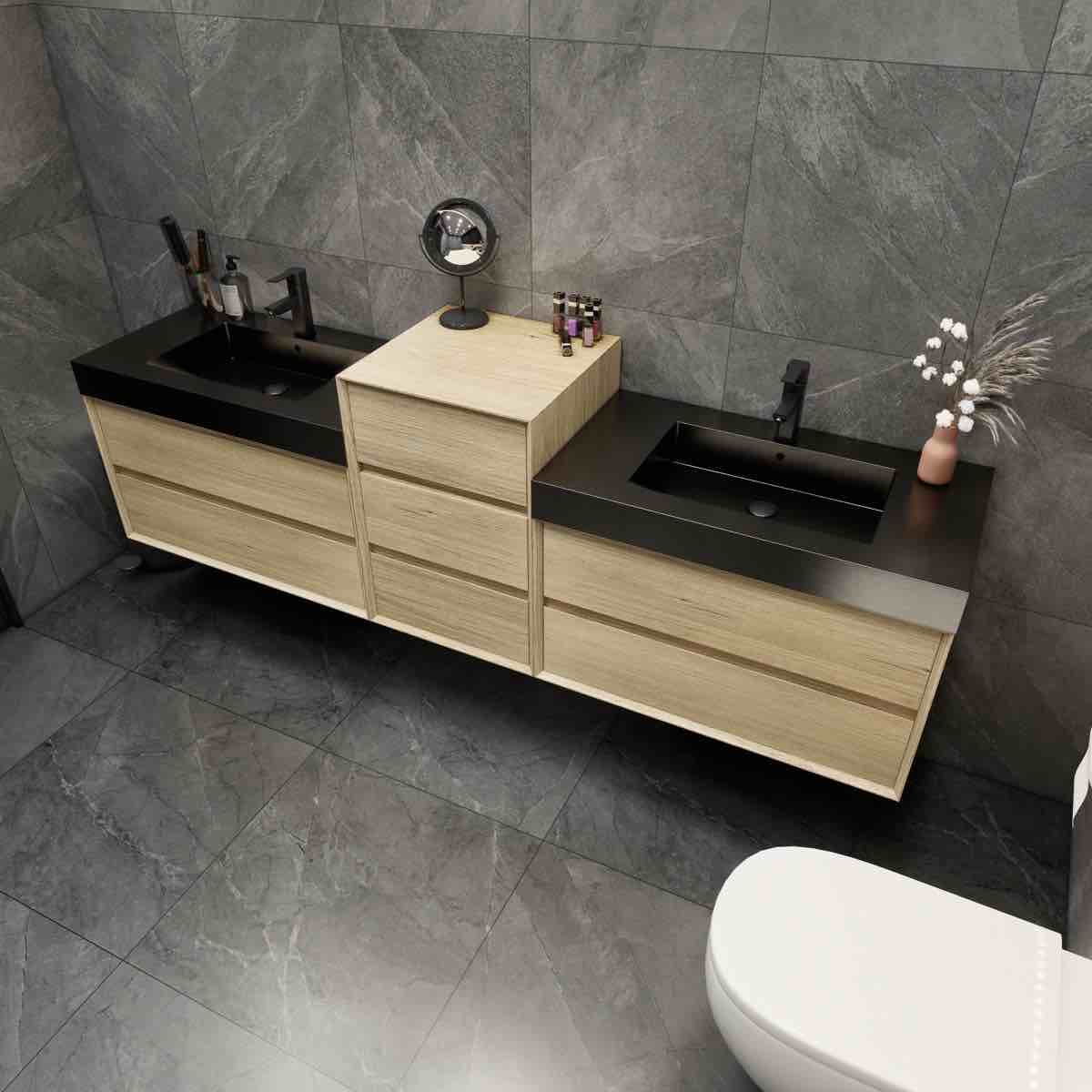 Golitz Wall-Mounted Double Bathroom Vanity Set 1 side piece only)