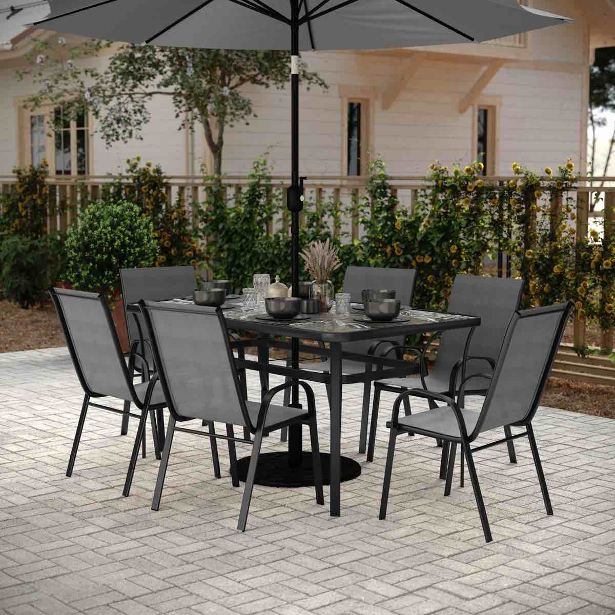 Aundrela Commercial  Patio Dining Chairs (4 chairs only)
