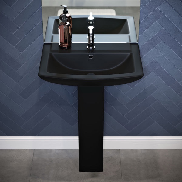 Sublime Pedestal Bathroom Sink Single Faucet Hole in