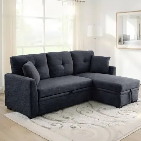 Sectional Sleeper Sofa with Pull-Out Bed and Reversible Storage(INCOMPLETE)