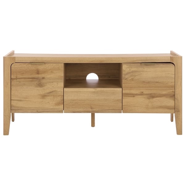 SAFAVIEH Equit TV Stand for up to 55" Flatscreen, 2-Door 1-Drawer Storage, Entertainment Media Console - 47"W x 16"D x 21"H (incomplete)