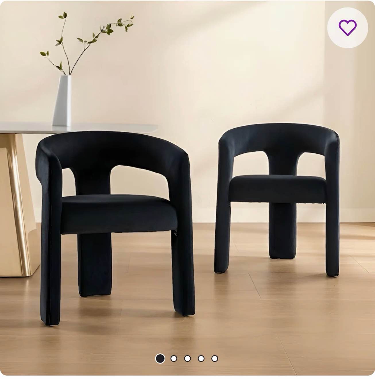 Modern Upholstered Barrel Dining Chairs (Set of 2) 