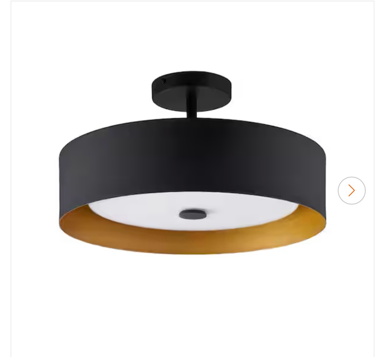 Lynch Black and Gold Semi Flush Mount Mount Ceiling Fixture