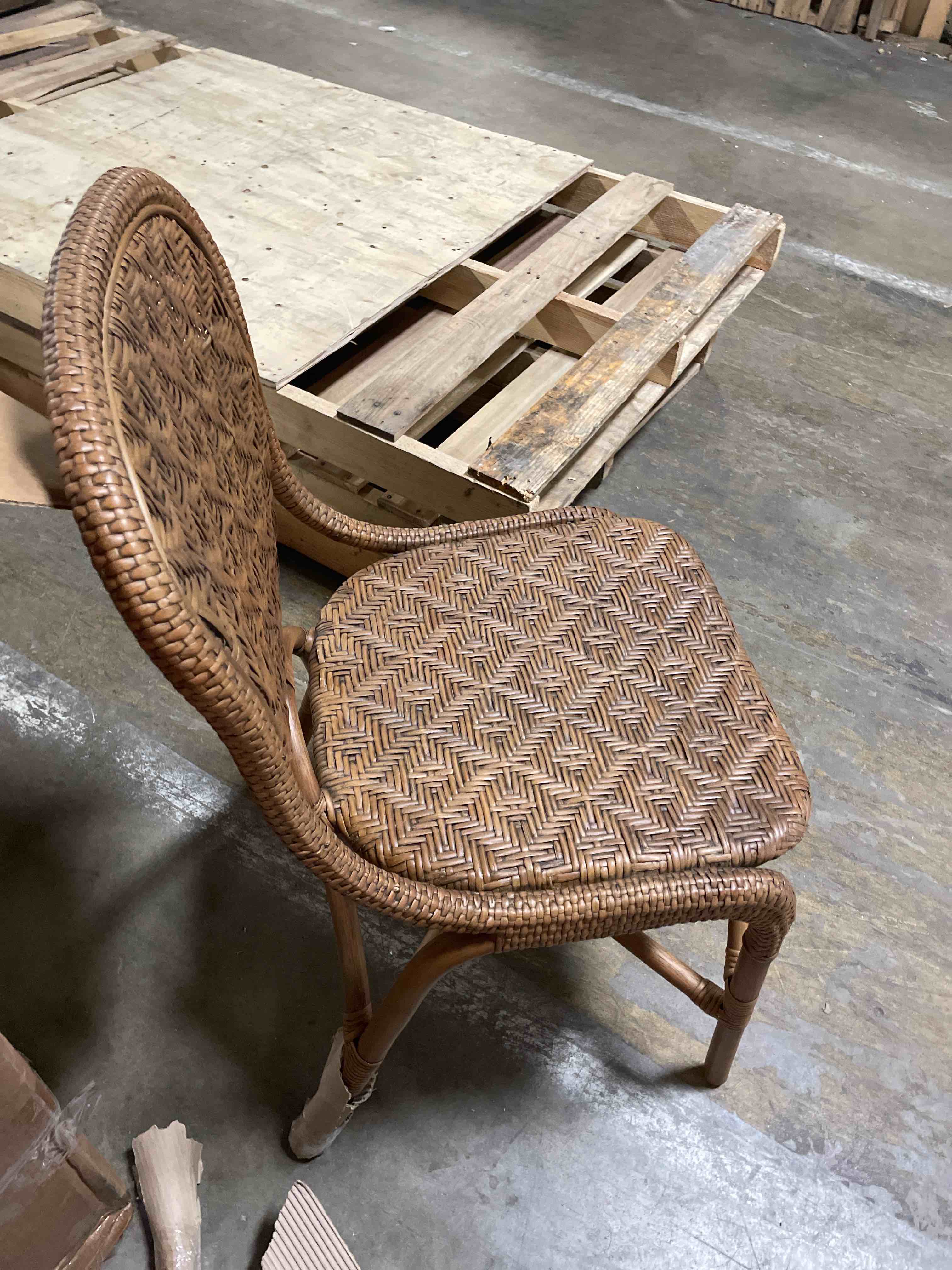 Condition photo showing New/Like New for bali & pari irene modern bohemian natural rattan dining chair