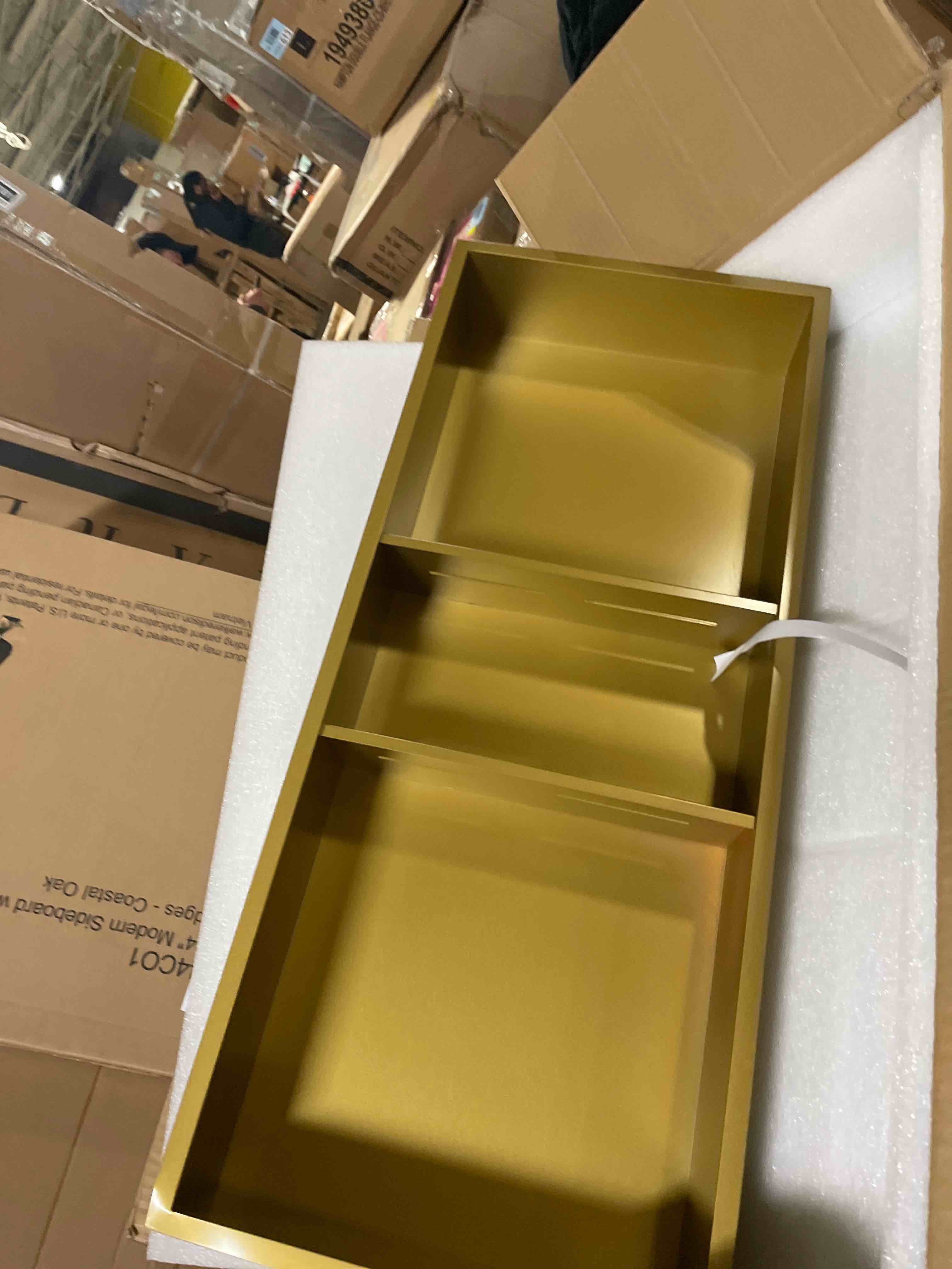 Condition photo showing Good Condition for led shower niche 36" x 12" gold stainless steel shower niche with 3-tiers shelf & light ip66 waterproof no tile needed niches shower for bathroom storage recessed bathroom shelves