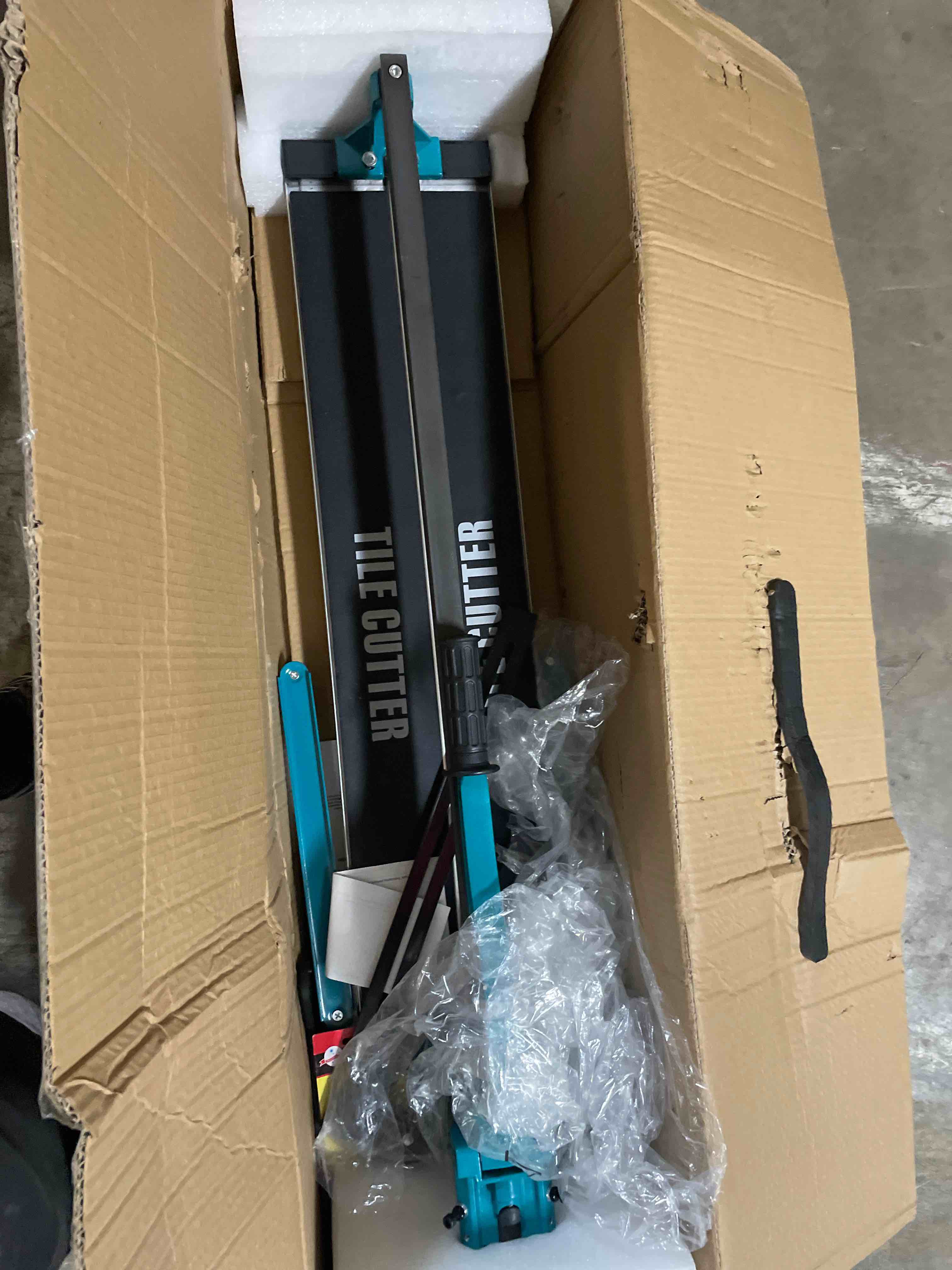 Condition photo showing Good Condition for mophorn 48 inch tile cutter single rail double brackets manual tile cutter 3/5 in cap w/precise laser manual cutter tools for precision cutting (48 inch) 48 in single track