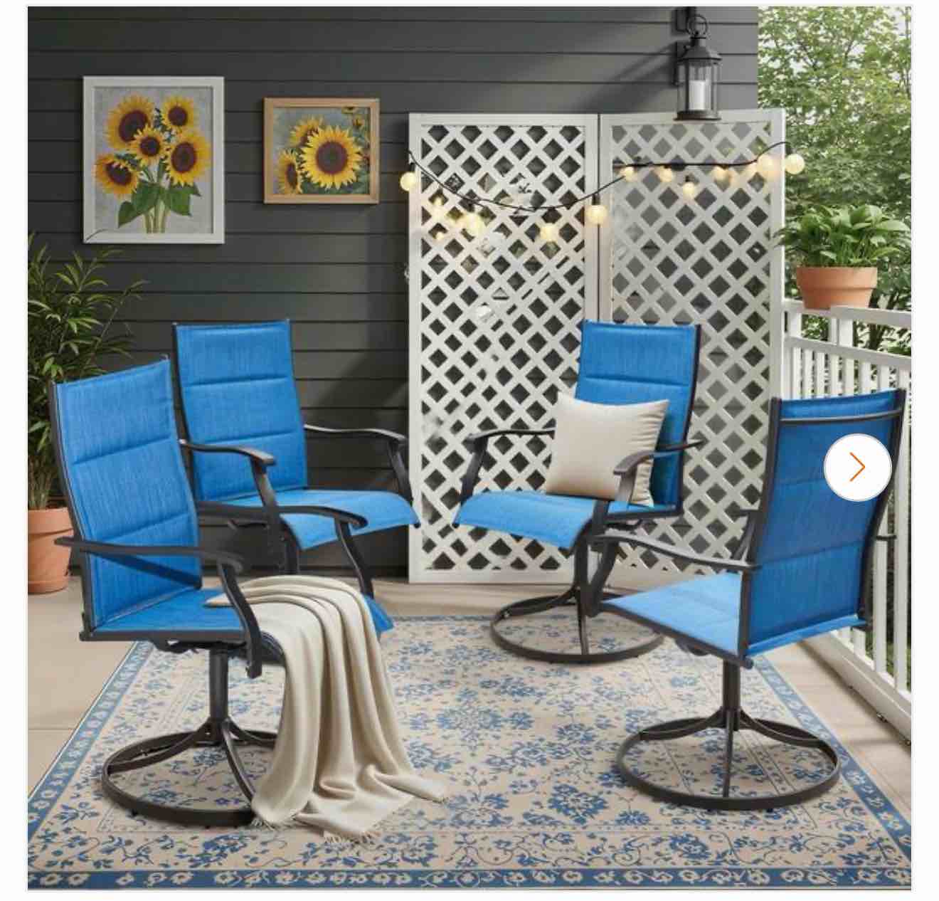Piece Outdoor Dining Chairs Set, All-Weather Patio SwivelRocker Chairs with High Backs & Sturdy Metal Frame